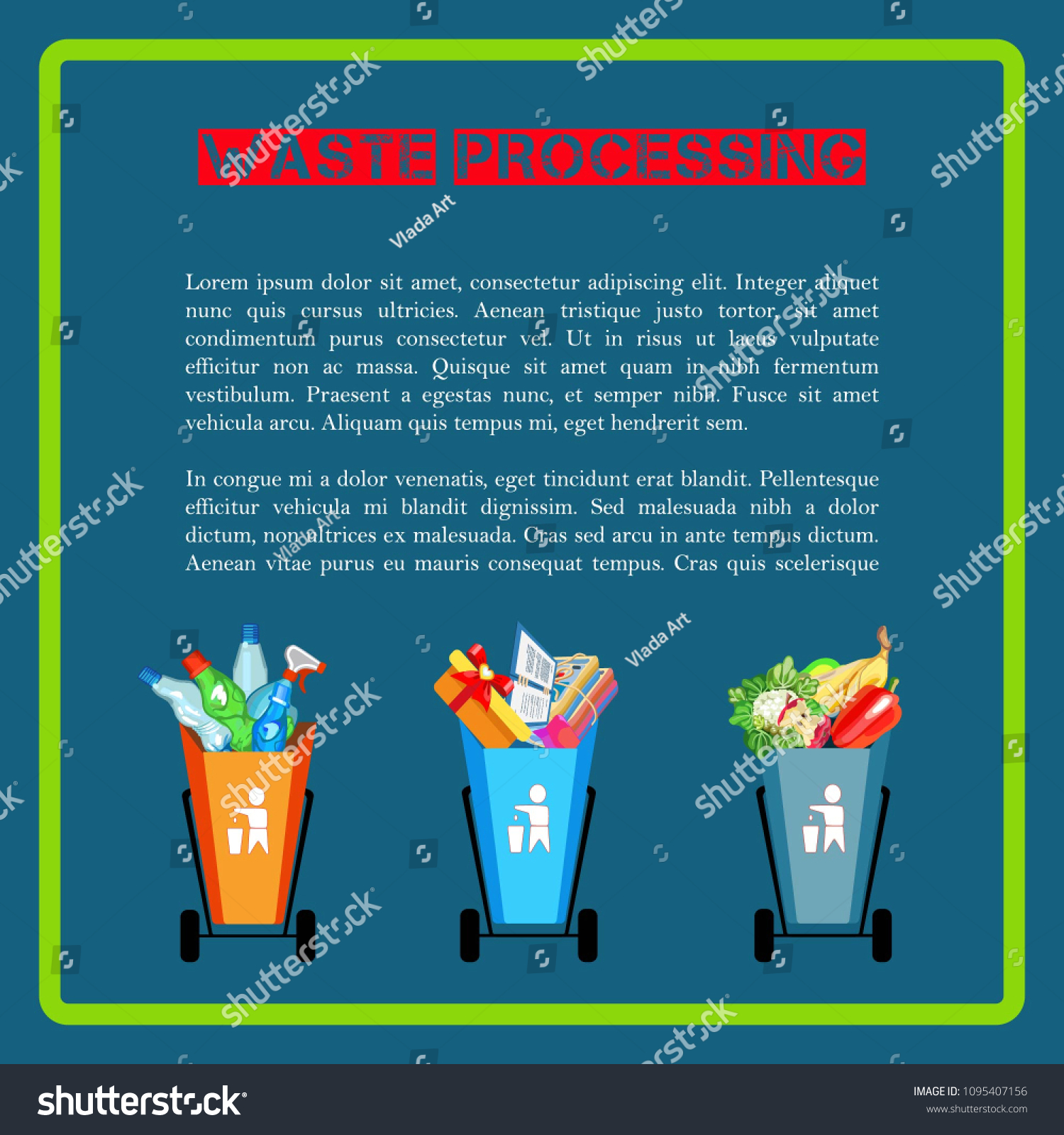 Trash Bin Waste Separation Poster Banner Stock Vector Royalty Free Trash Bin Waste Separation Poster Banner Stock Vector Royalty Free
