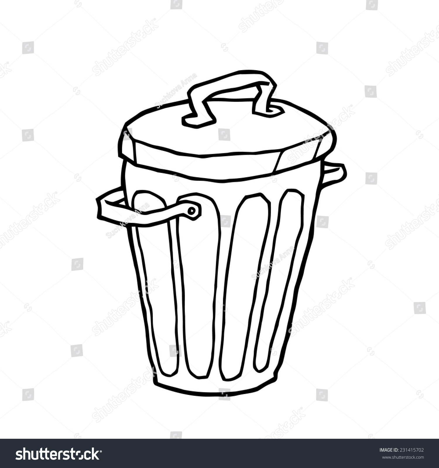 Trash Can Dumpster Old Hand Drawing Stock Vector (Royalty Free) 231415702