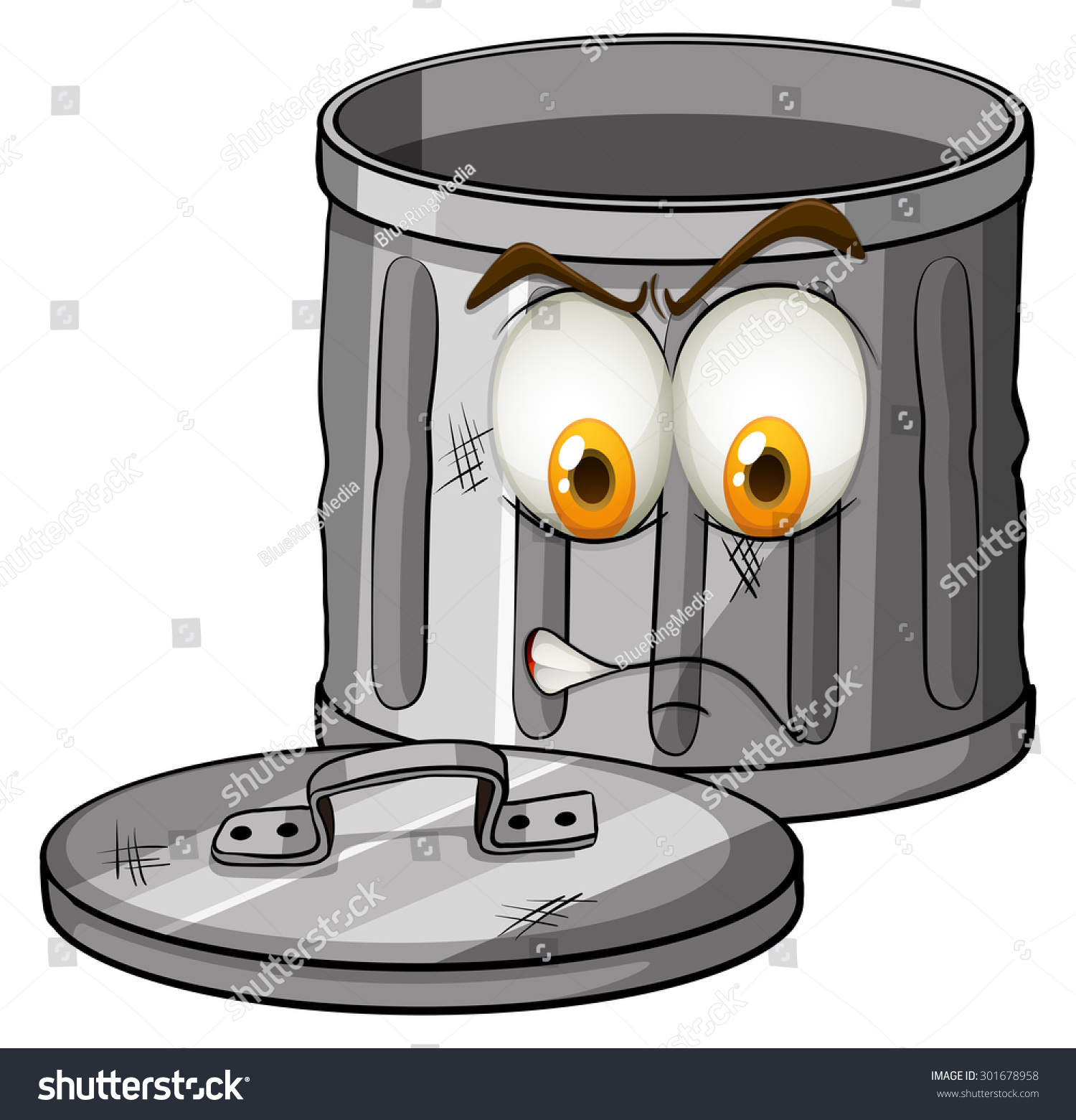 Trash Can Emotion Illustration Stock Vector (Royalty Free) 301678958