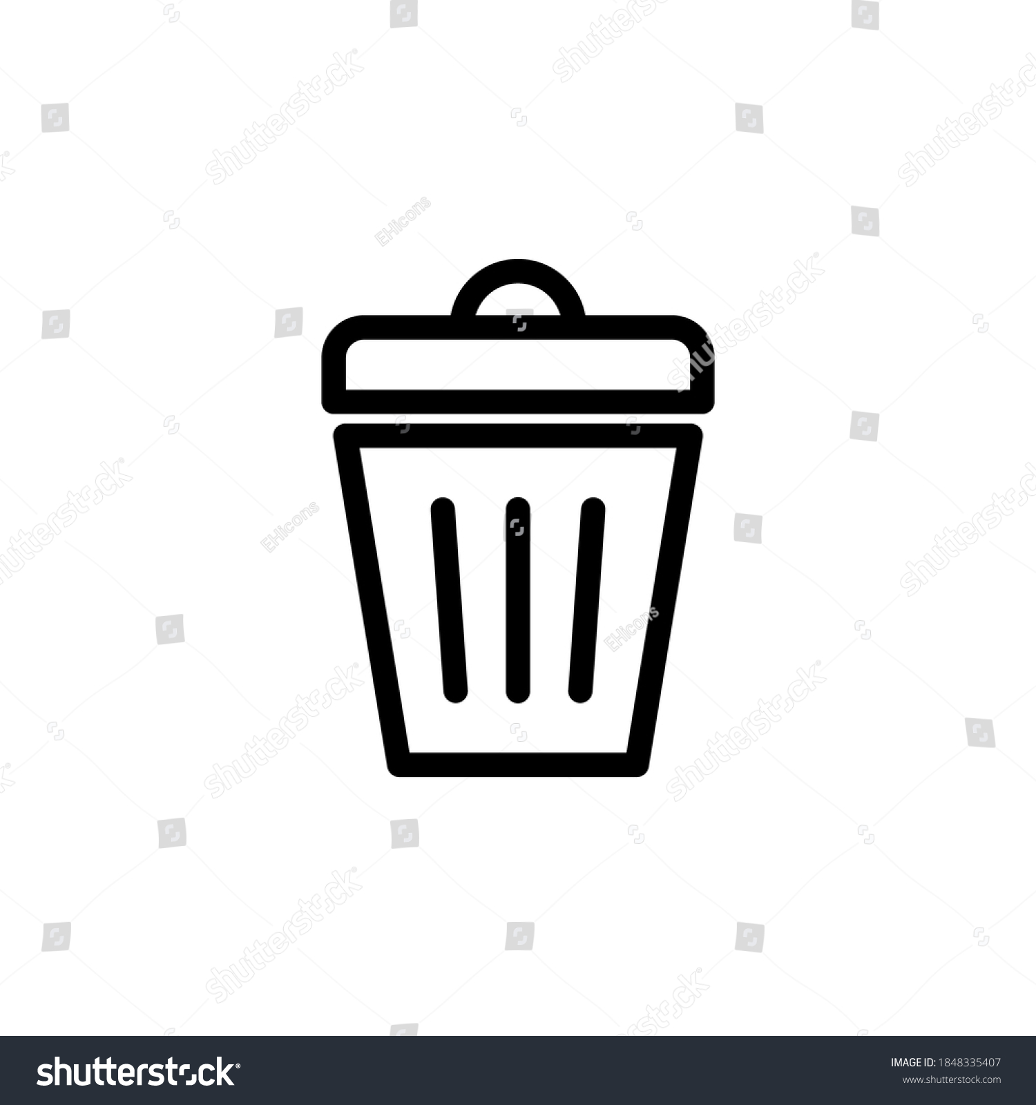 Trash Icon Symbol Vector On White Stock Vector (Royalty Free ...