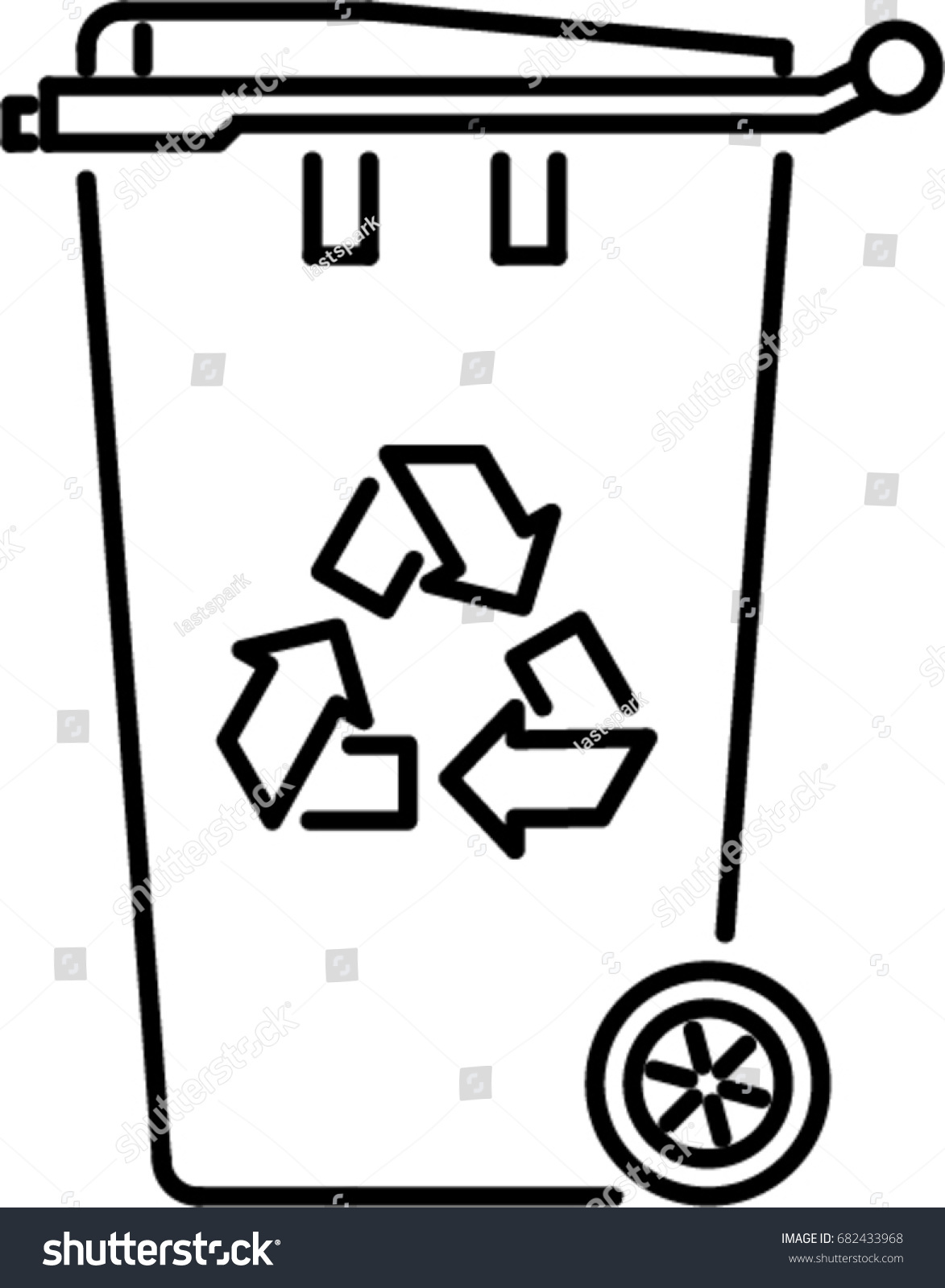 Trash Outline Icon Stock Vector (royalty Free) 682433968 