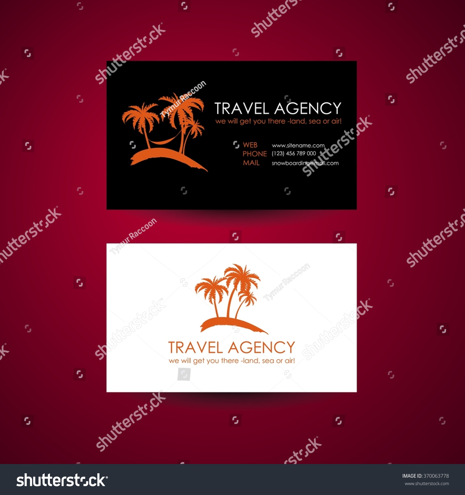 Travel Agency Business Card Template Travel Stock Vector Royalty Free
