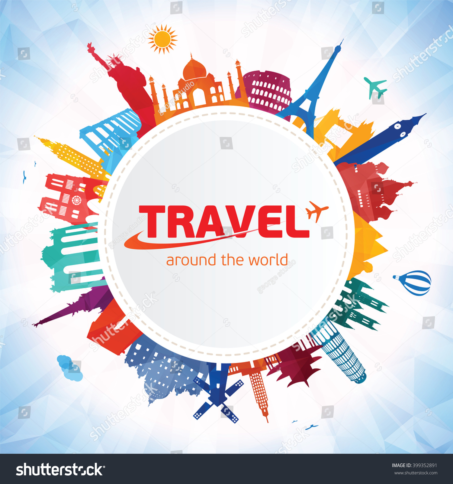 Travel Around World Stock Vector (Royalty Free) 399352891 - Shutterstock