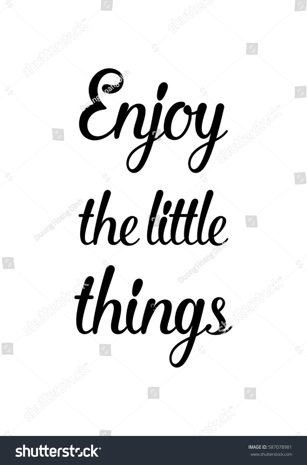 enjoy the little things in life quote travel life style inspiration quotes lettering stock vector