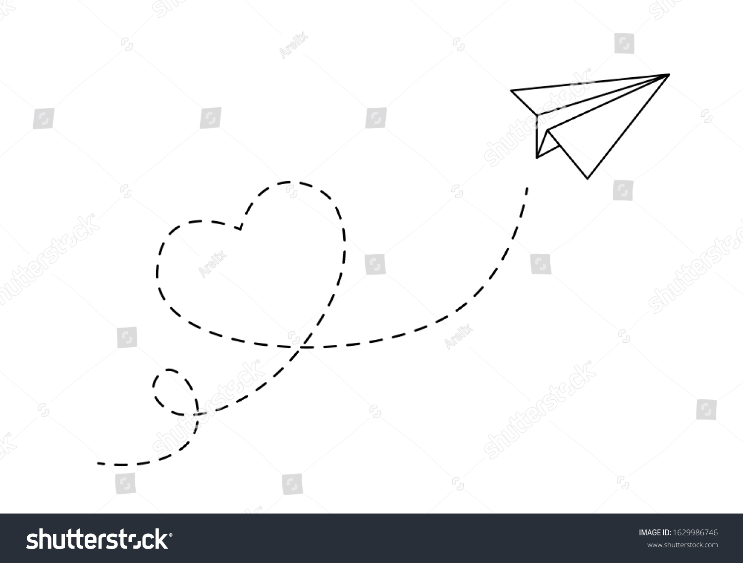 Paper plane dotted lines Images, Stock Photos & Vectors | Shutterstock