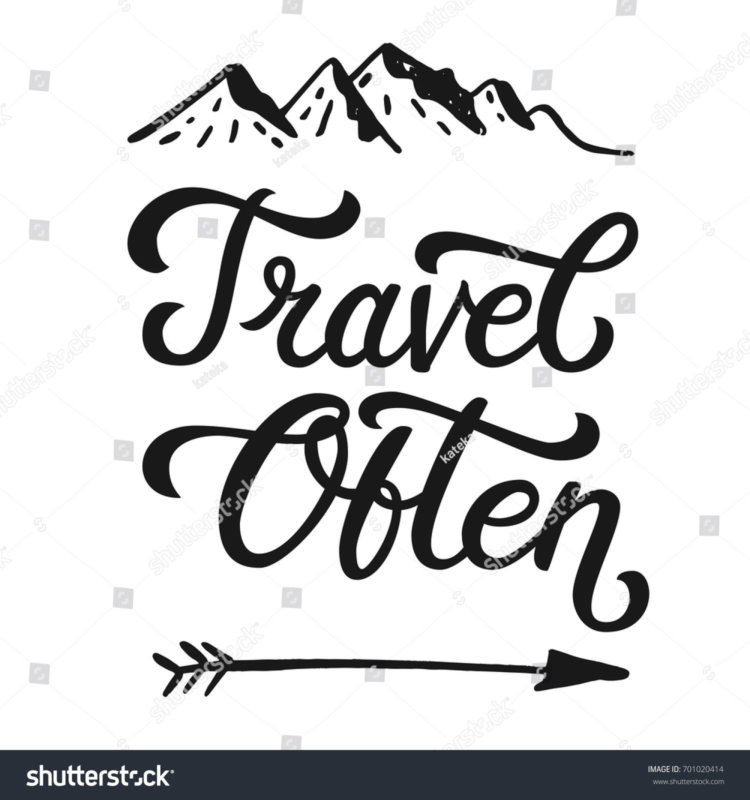 Download Travel Often Life Style Inspiration Quotes Stock Vector ...