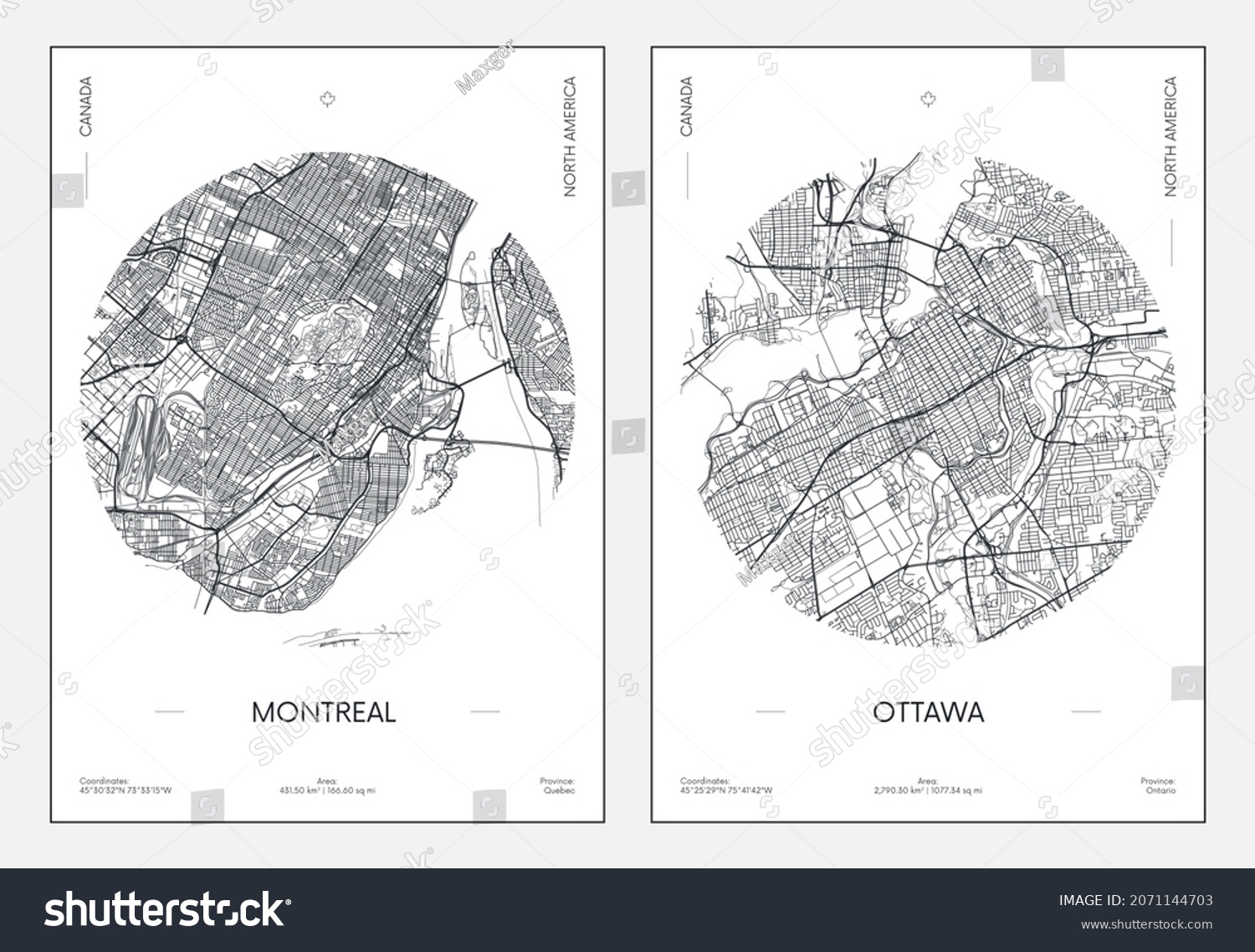 1 743 Location Ottawa Images Stock Photos Vectors Shutterstock   Stock Vector Travel Poster Urban Street Plan City Map Montreal And Ottawa Vector Illustration 2071144703 