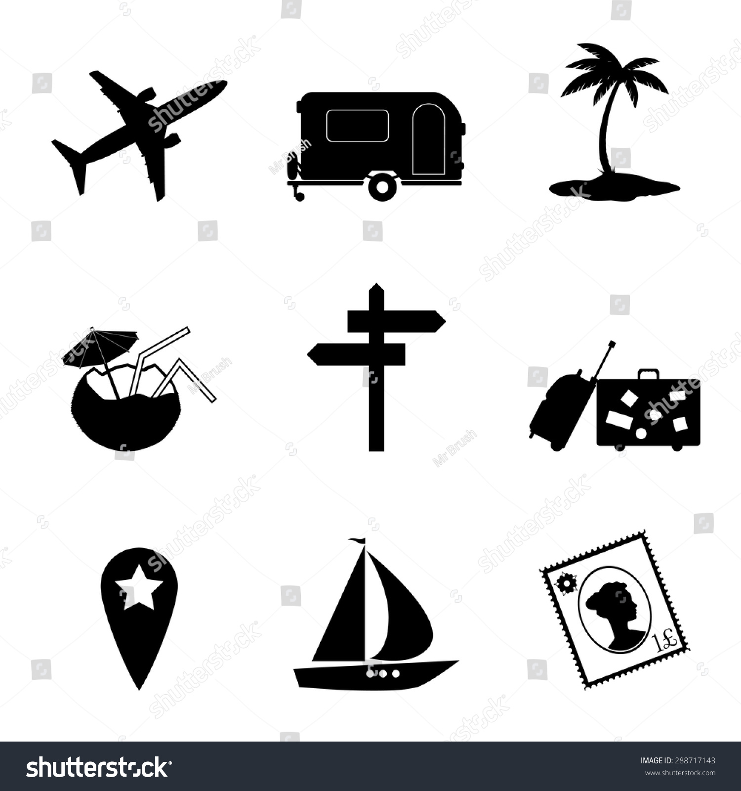 Travel Tour Simple Vector Symbol Icon Sets