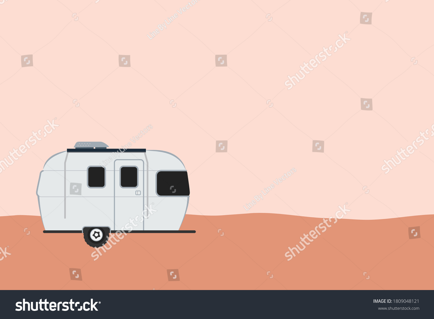 SVG of Travel Trailer, Camper Van, Motor Home, Airstream, Travel Car, Travel Camper, Trailer Camp, Camping Car, Car Camping, Caravan Vector Illustration Background svg