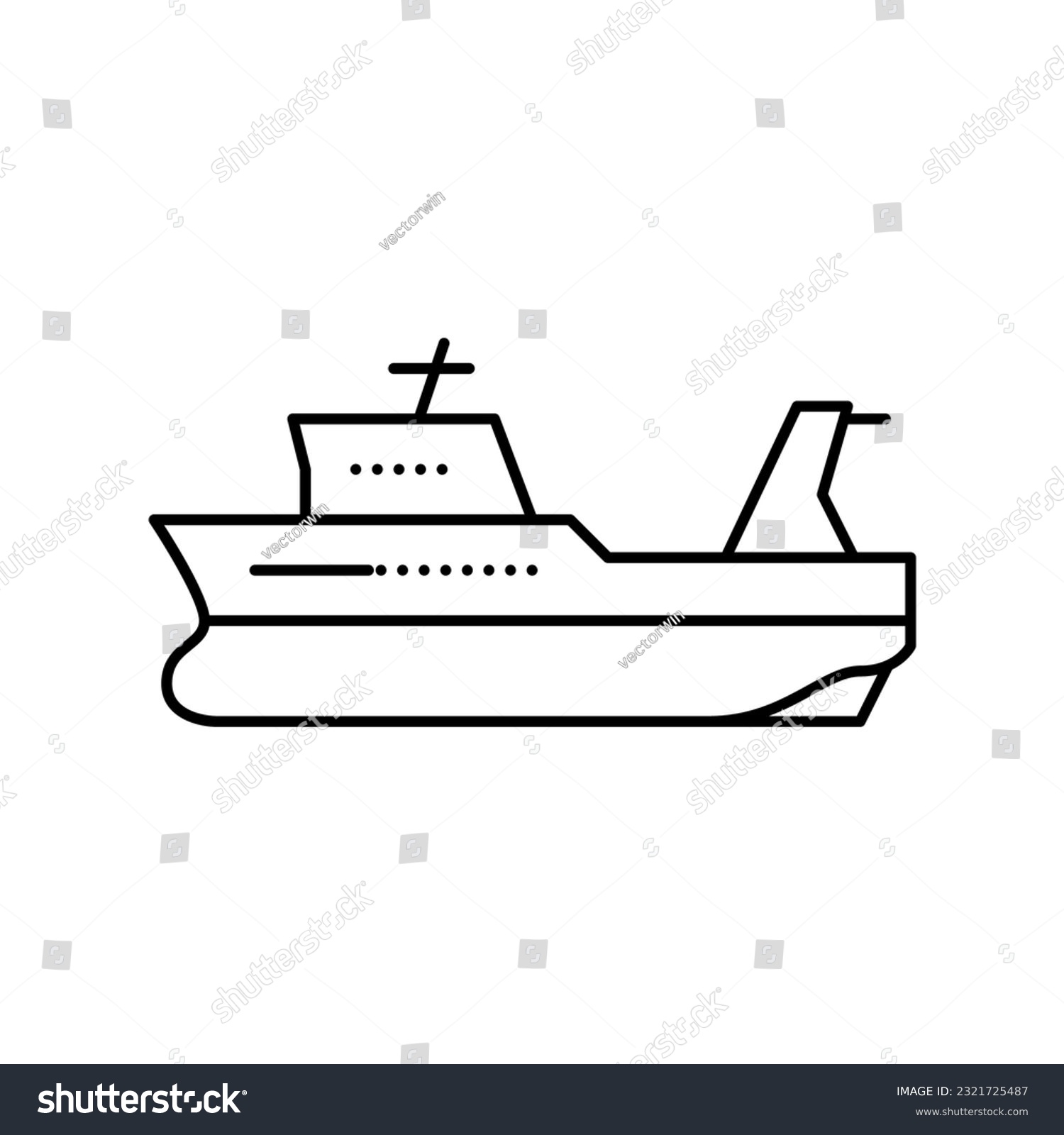 SVG of trawler boat line icon vector. trawler boat sign. isolated contour symbol black illustration svg
