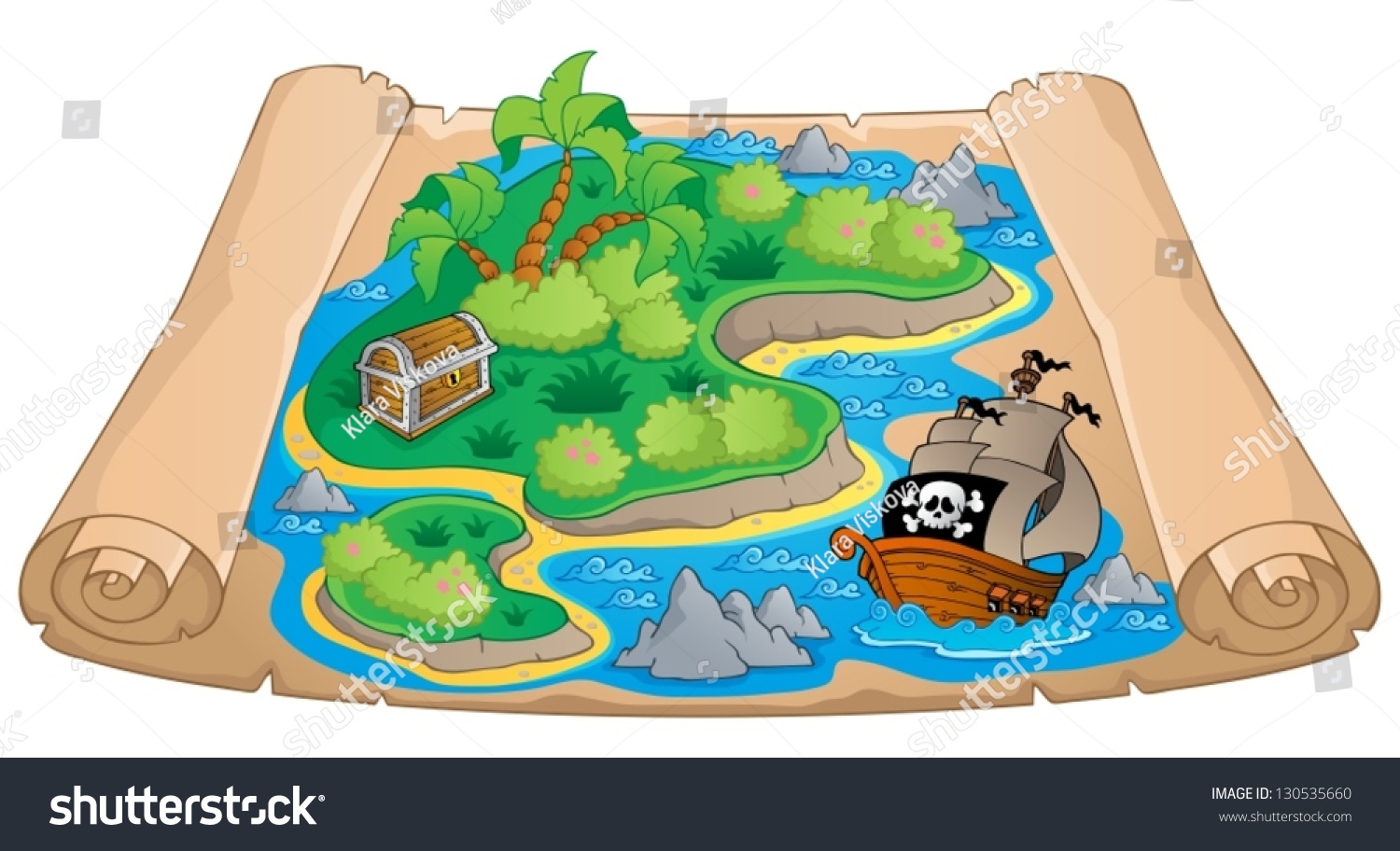 SVG of Treasure map theme image 4 - vector illustration. svg