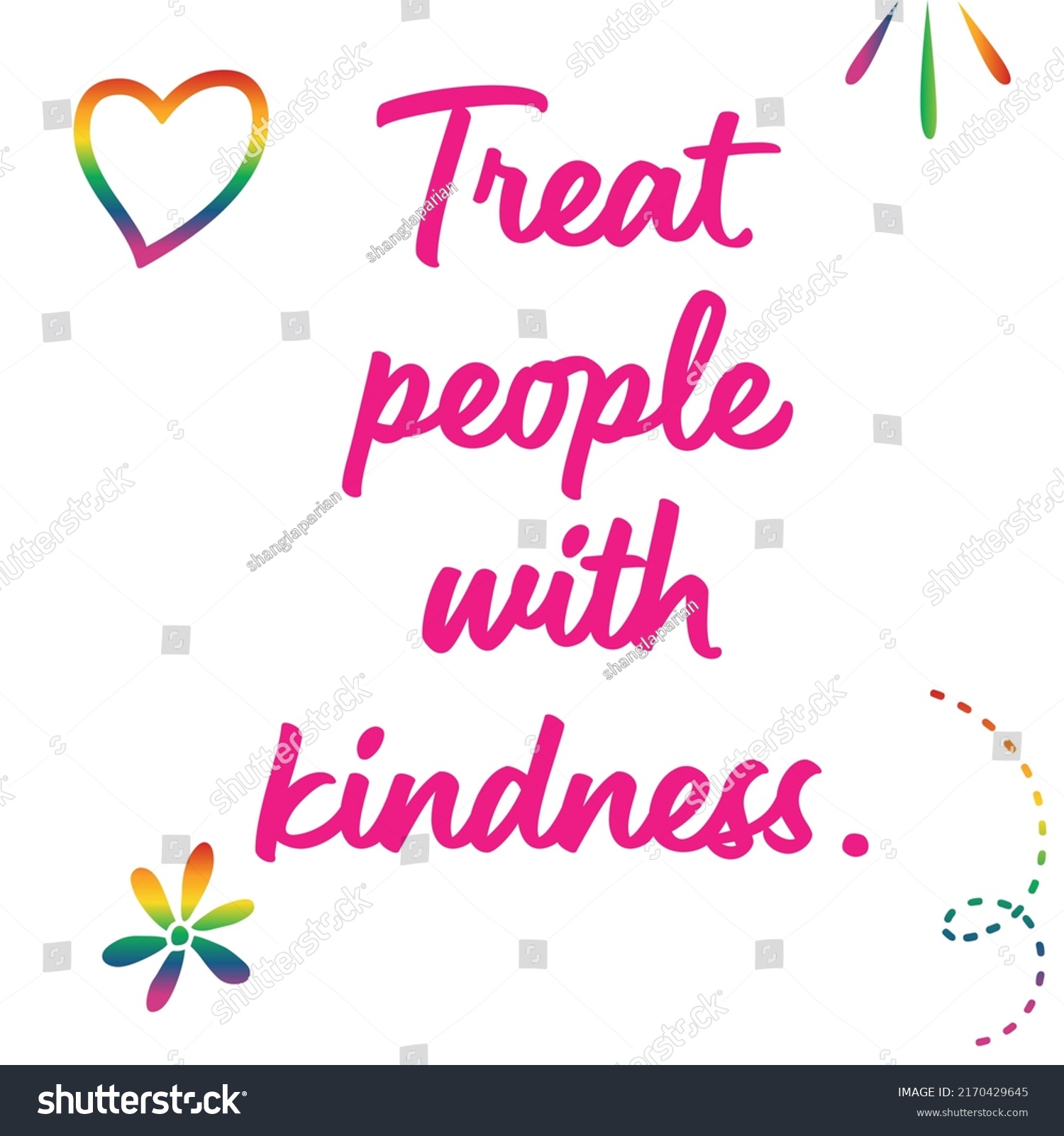 Treat People Kindness Pride Quotes Stock Vector (Royalty Free ...