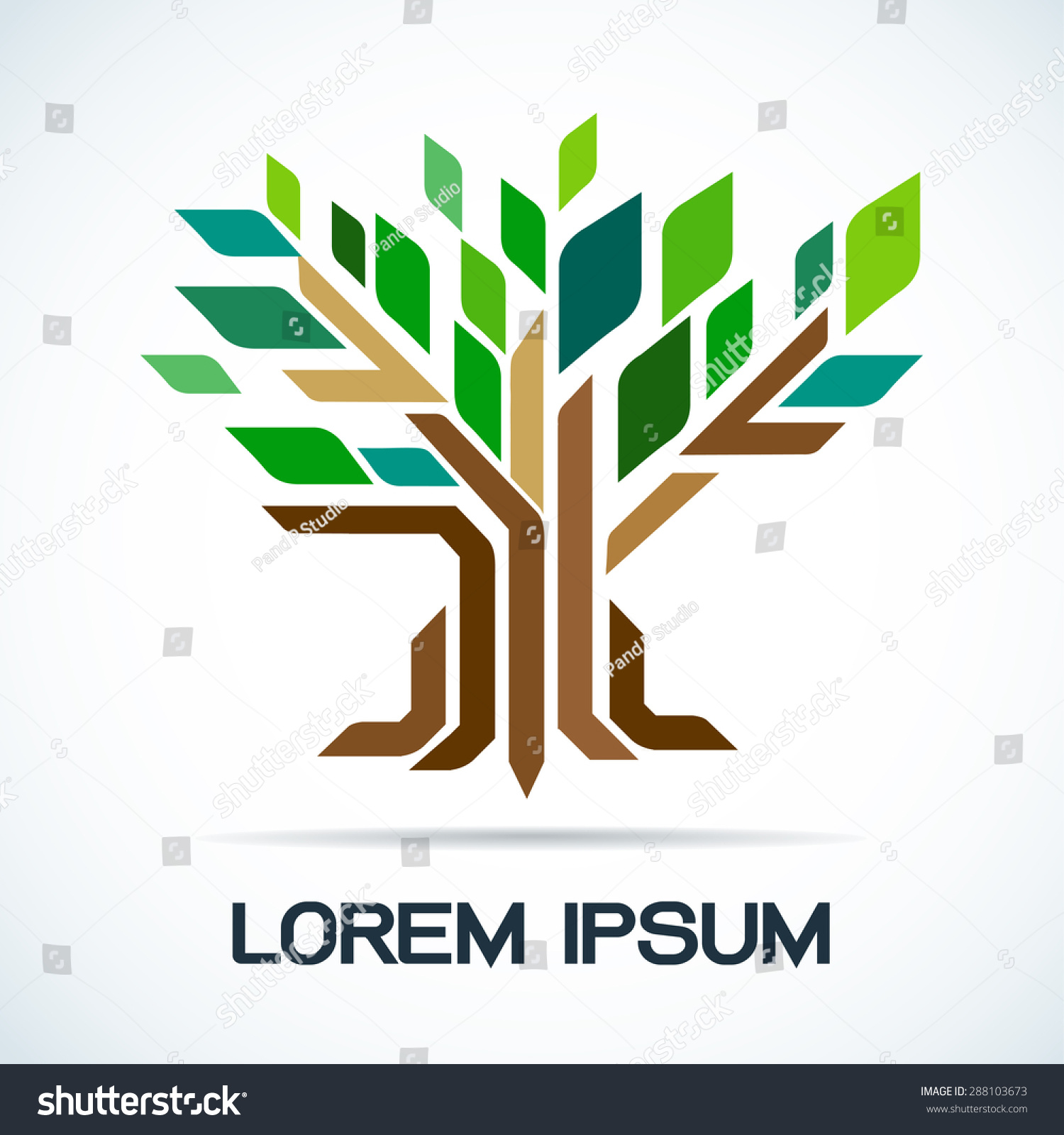 Tree Abstract Symbol Logo Vector Illustration Stock Vector 288103673 Shutterstock Abstract Green Tree Logo Vector Free