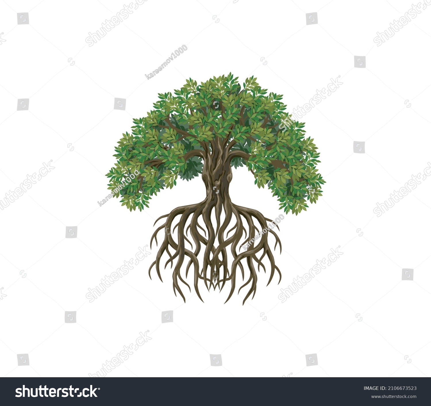 Tree Roots Logo Vector Tree Round Stock Vector (Royalty Free ...