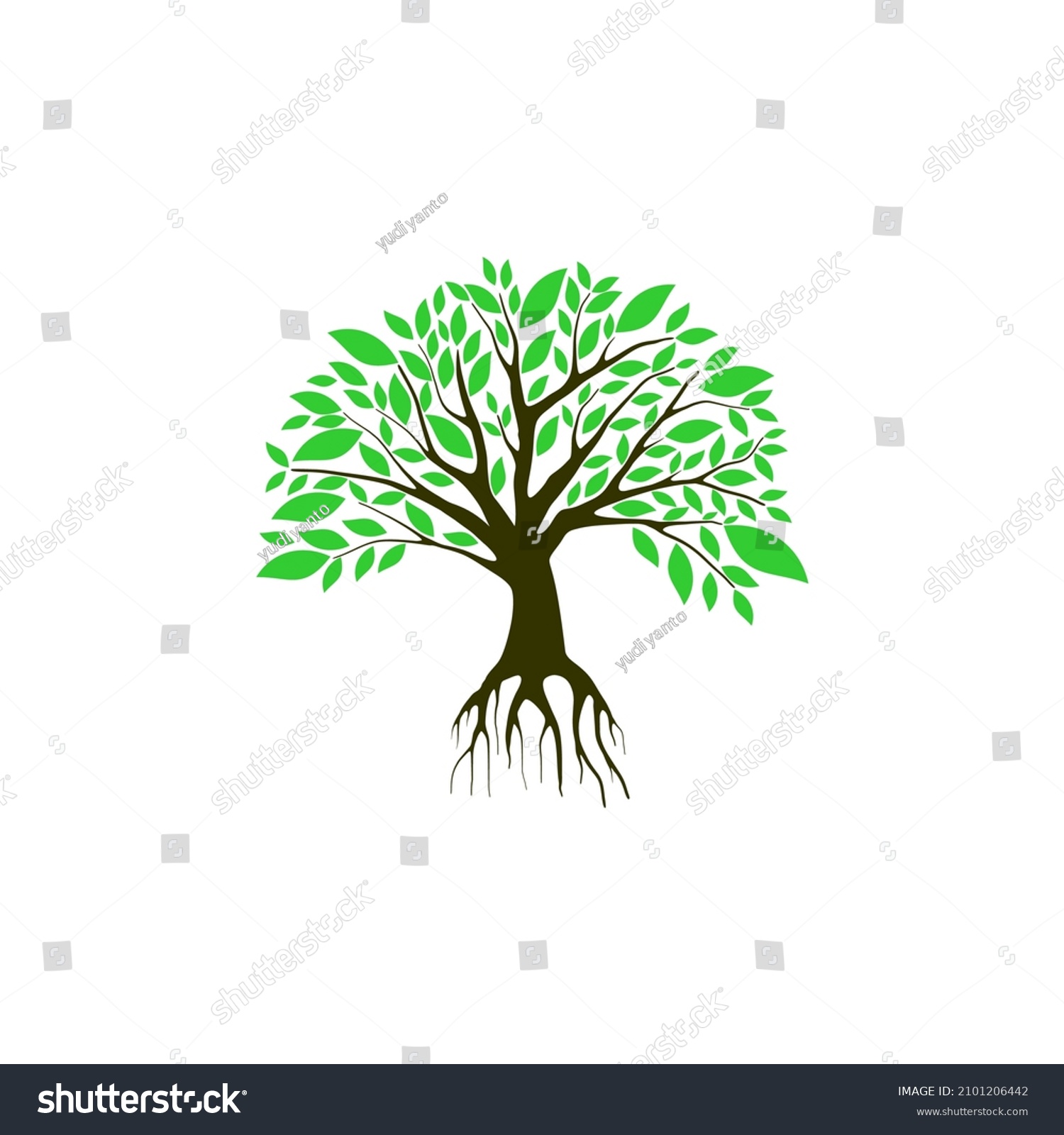 Tree Roots Vector Tree Round Shape Stock Vector (Royalty Free ...