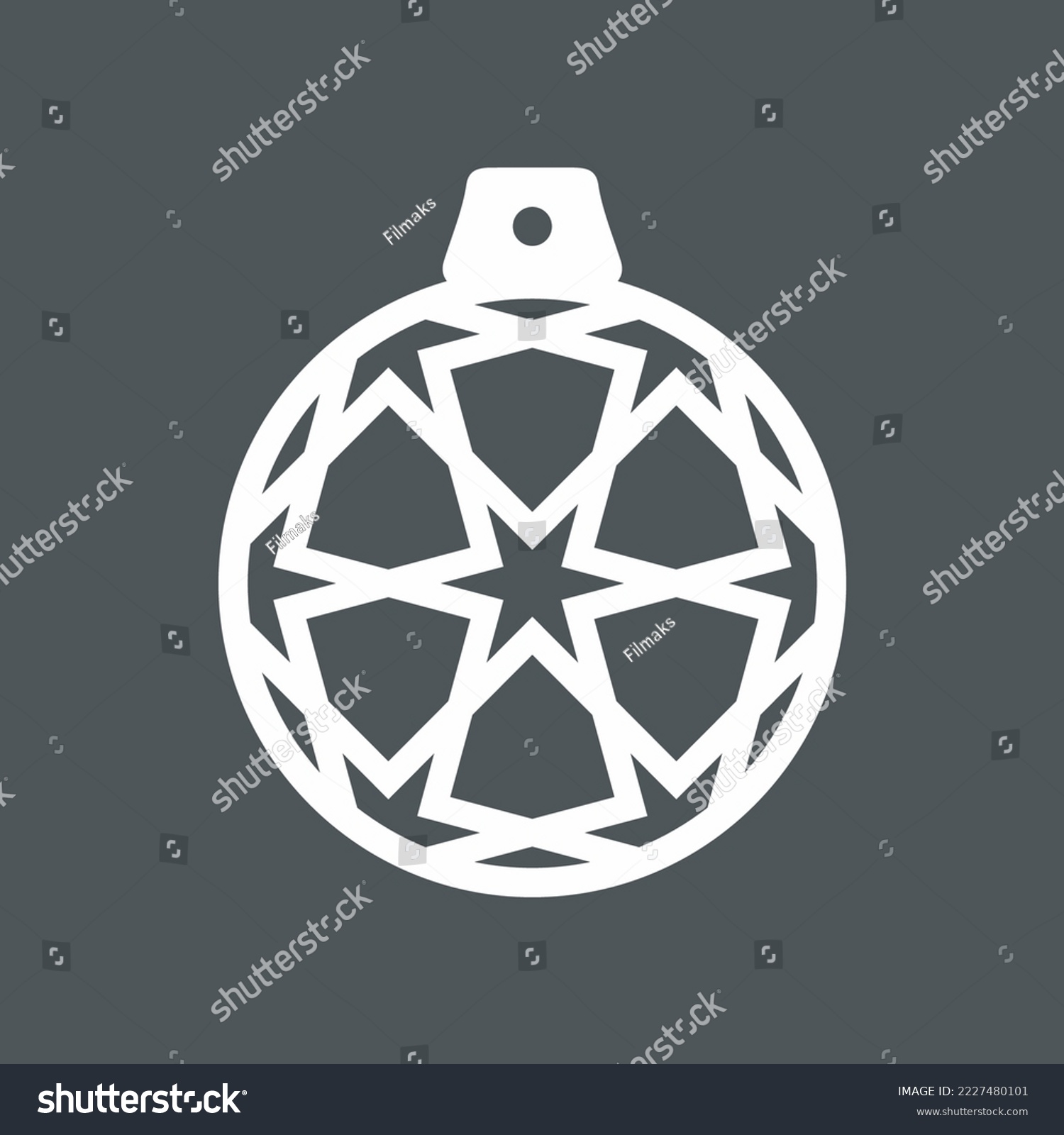 SVG of Tree ball toy Oriental arabic stars seamless decoration quality vector illustration cut svg