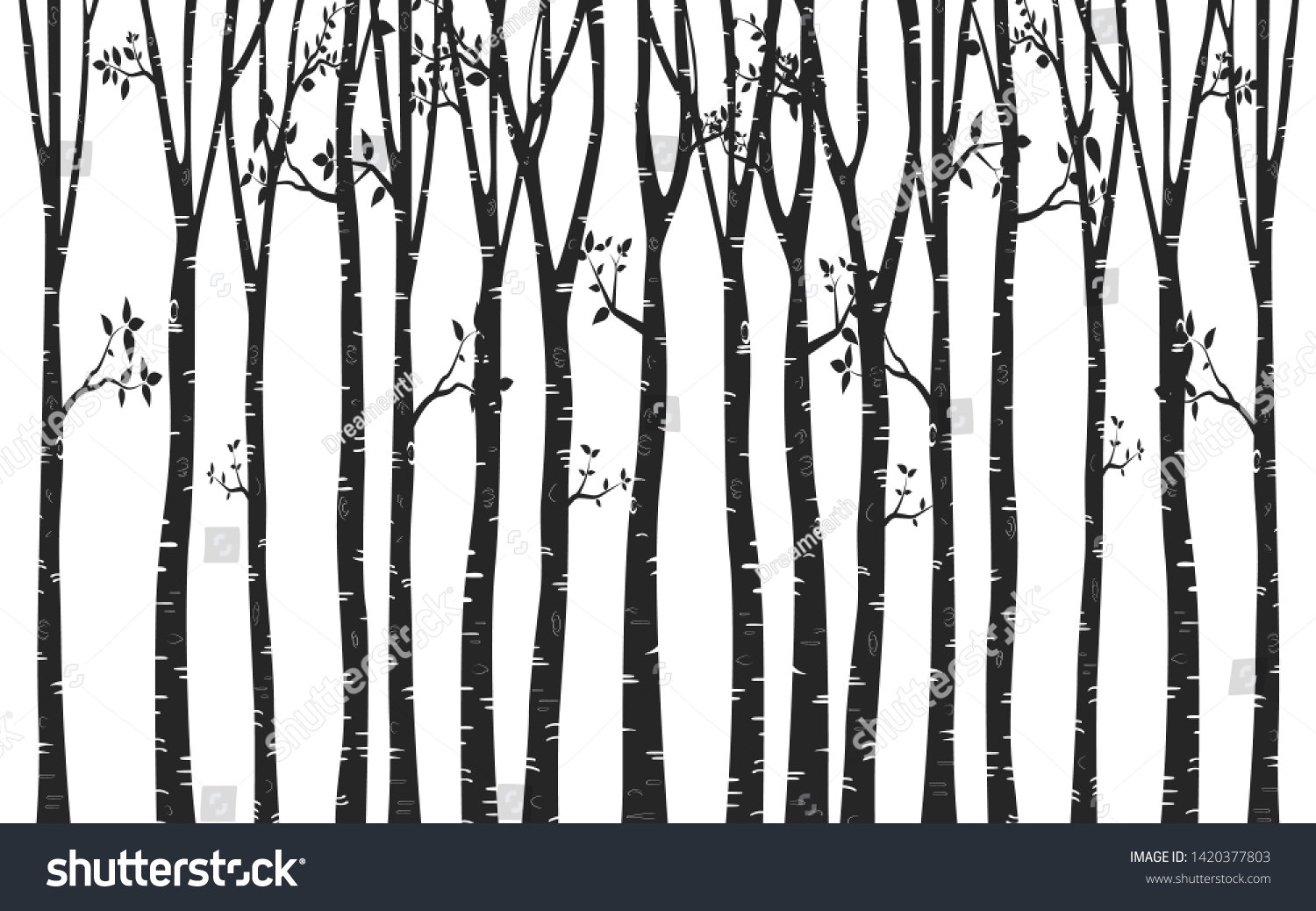 SVG of Tree Birch design Background with birch forest vector svg