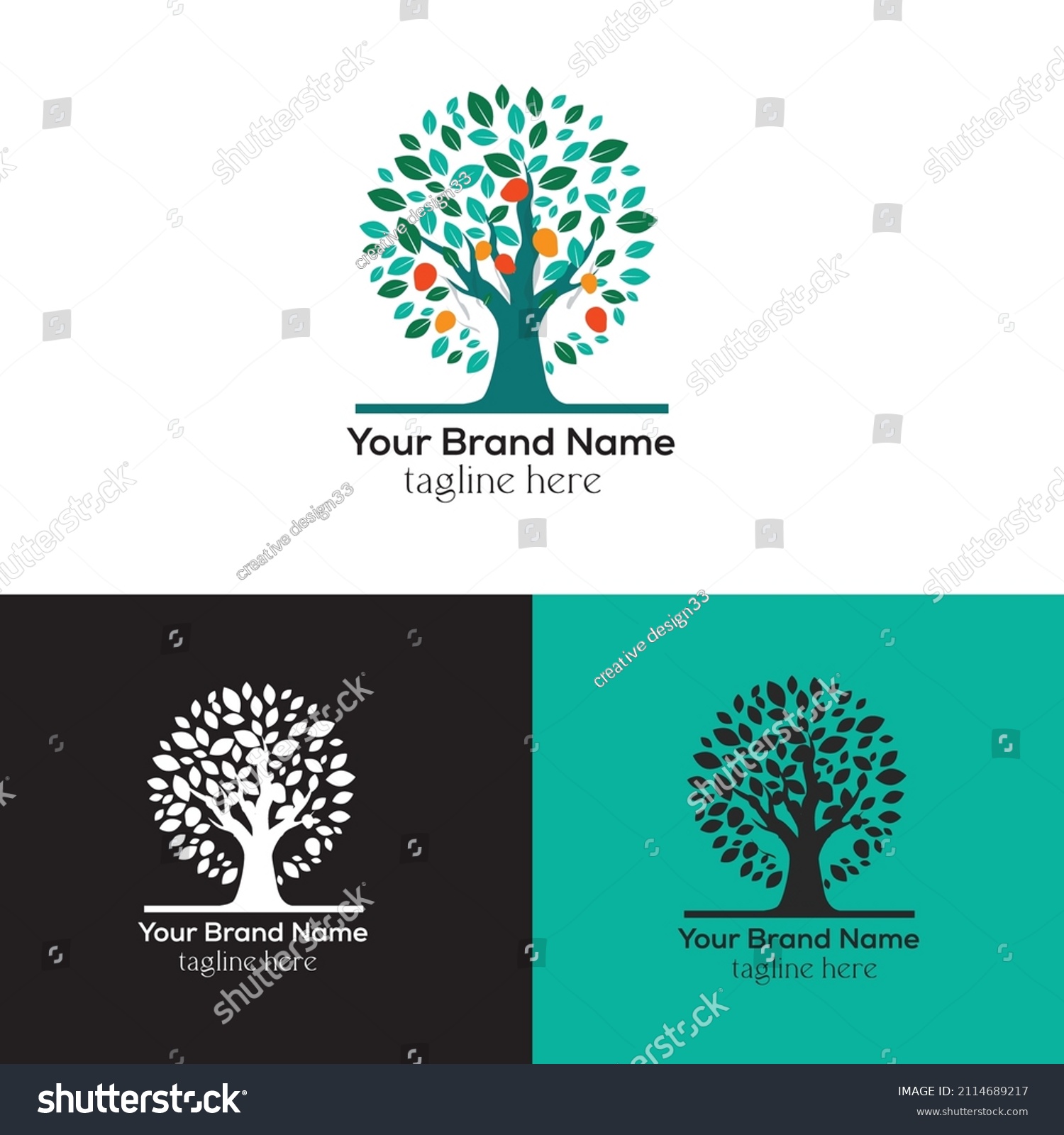 Tree Brand Logo Design Template Tree Stock Vector (Royalty Free ...