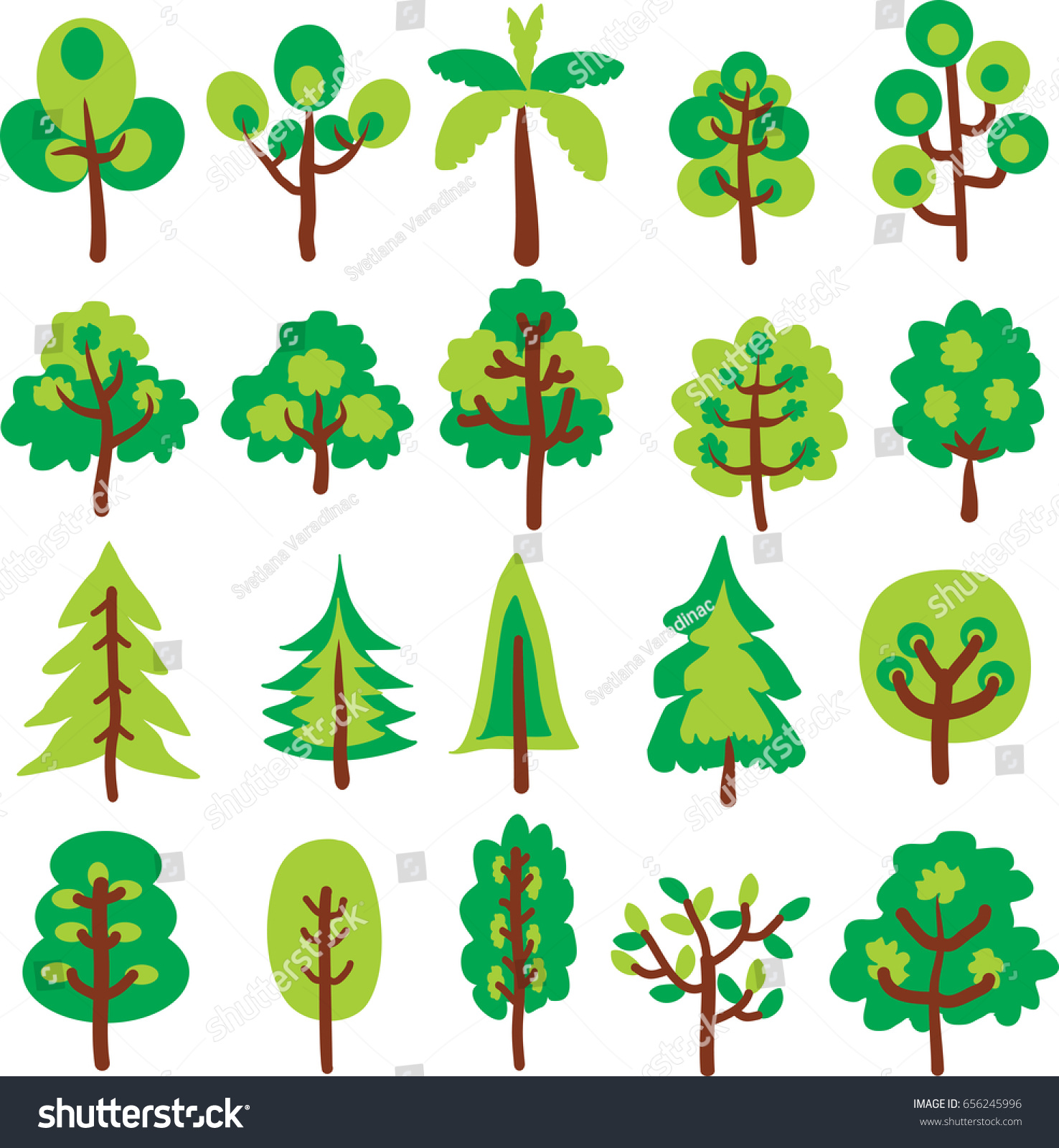 Tree Clip Art Stock Vector (Royalty Free) 656245996 | Shutterstock