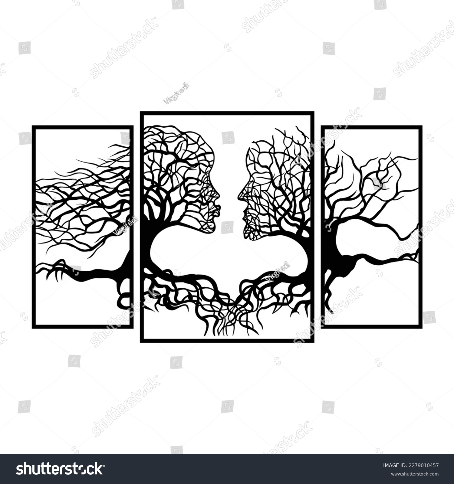 SVG of Tree face panel wall decorative svg