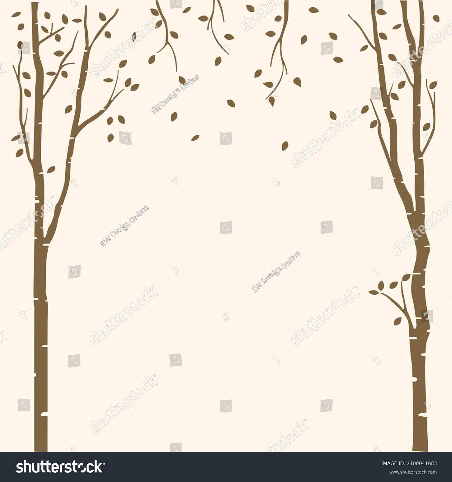 SVG of tree forest kids room wall decor vector illustration svg svg