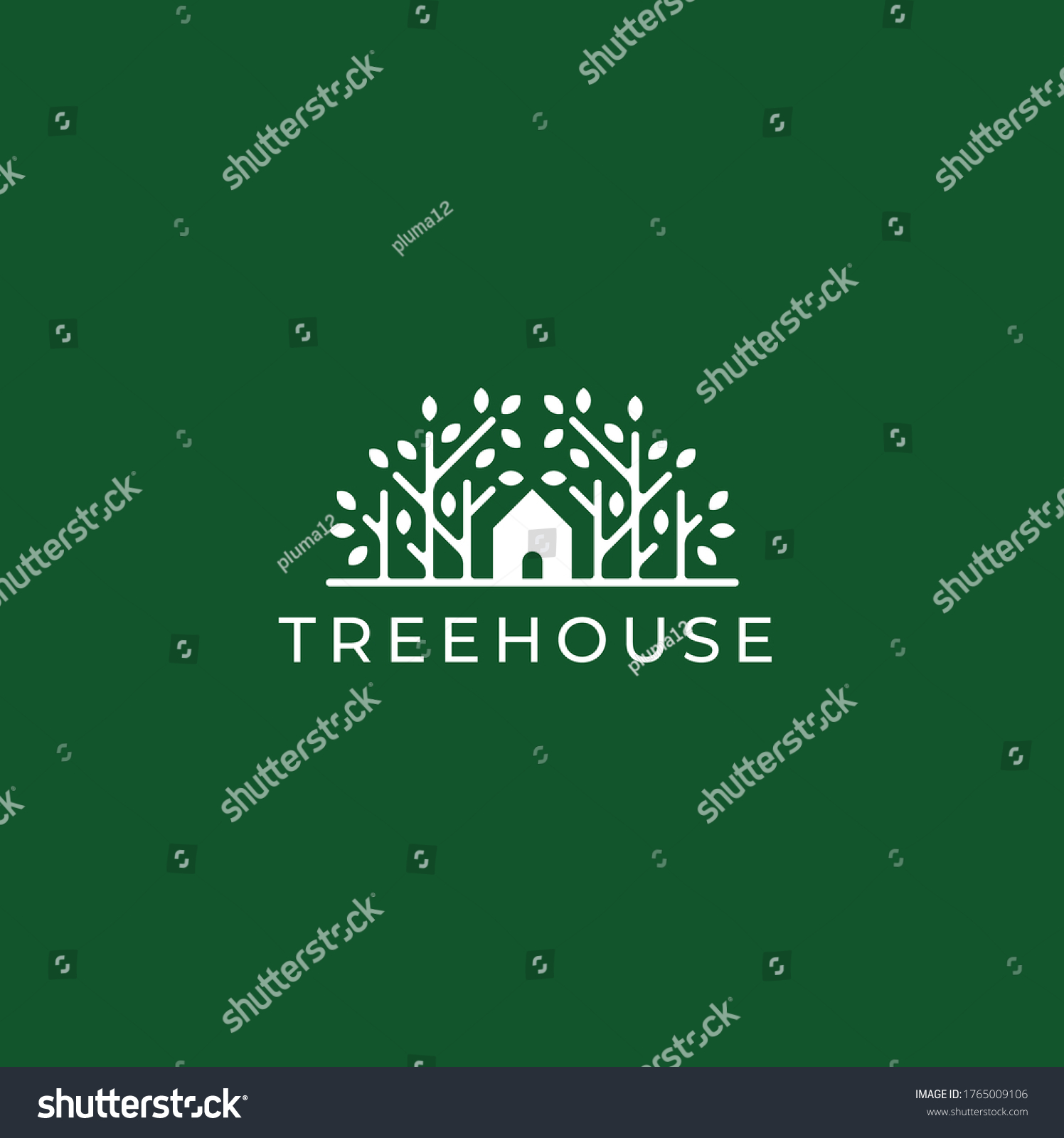 Tree House Logo Design Template Vector Stock Vector (Royalty Free