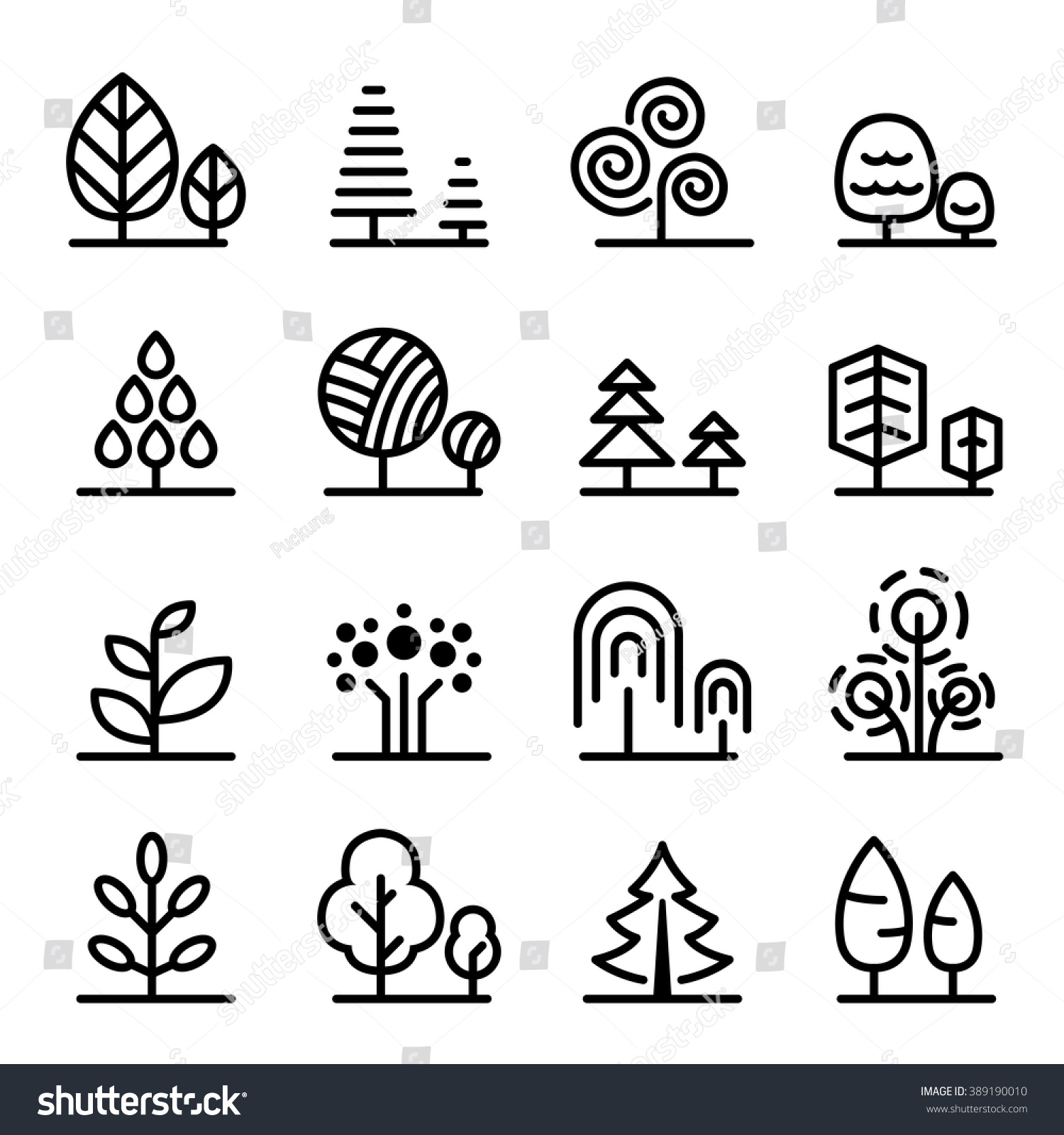 Tree Icon Stock Vector Illustration 389190010 : Shutterstock