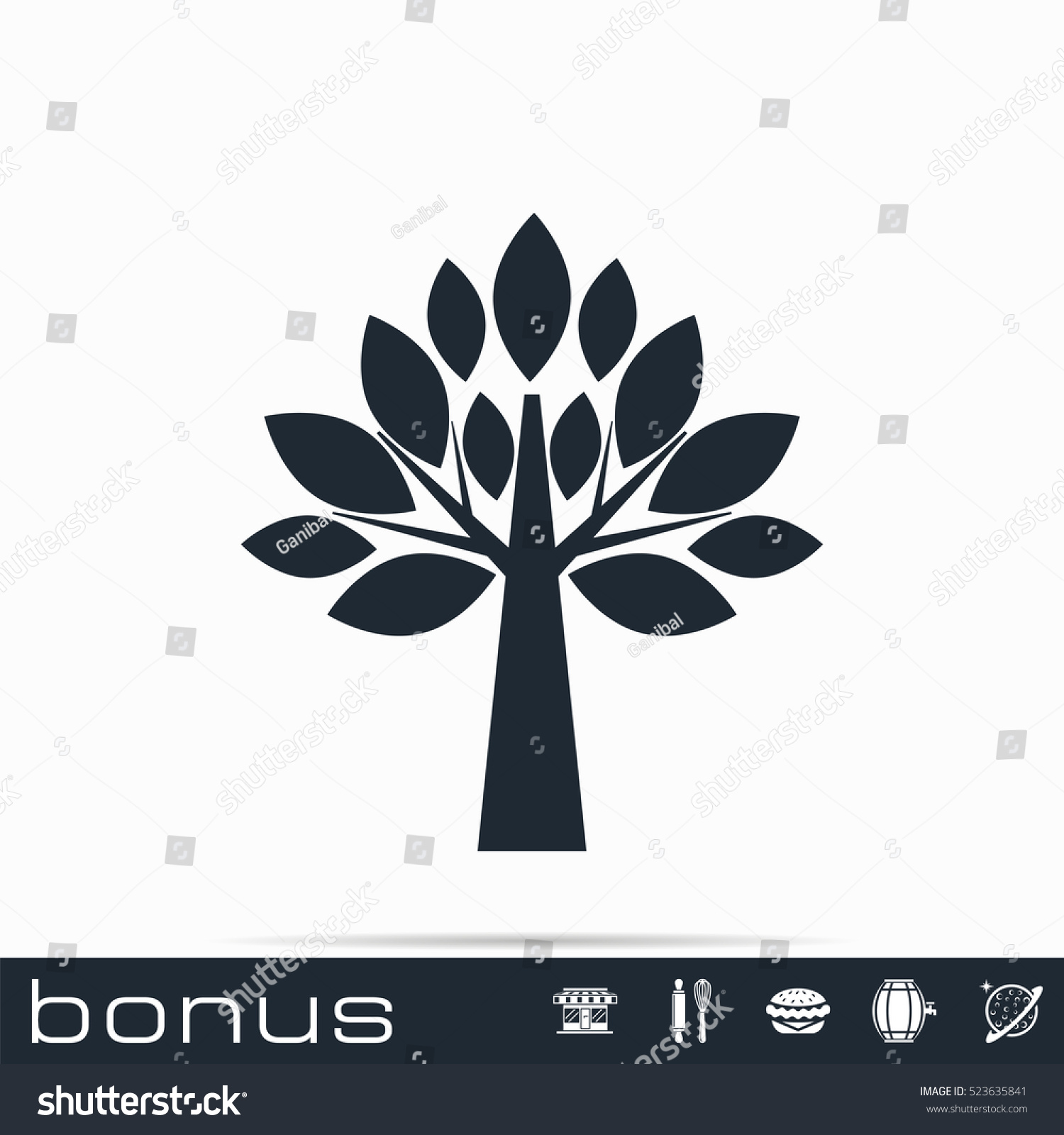 Tree Icon Stock Vector 523635841 : Shutterstock