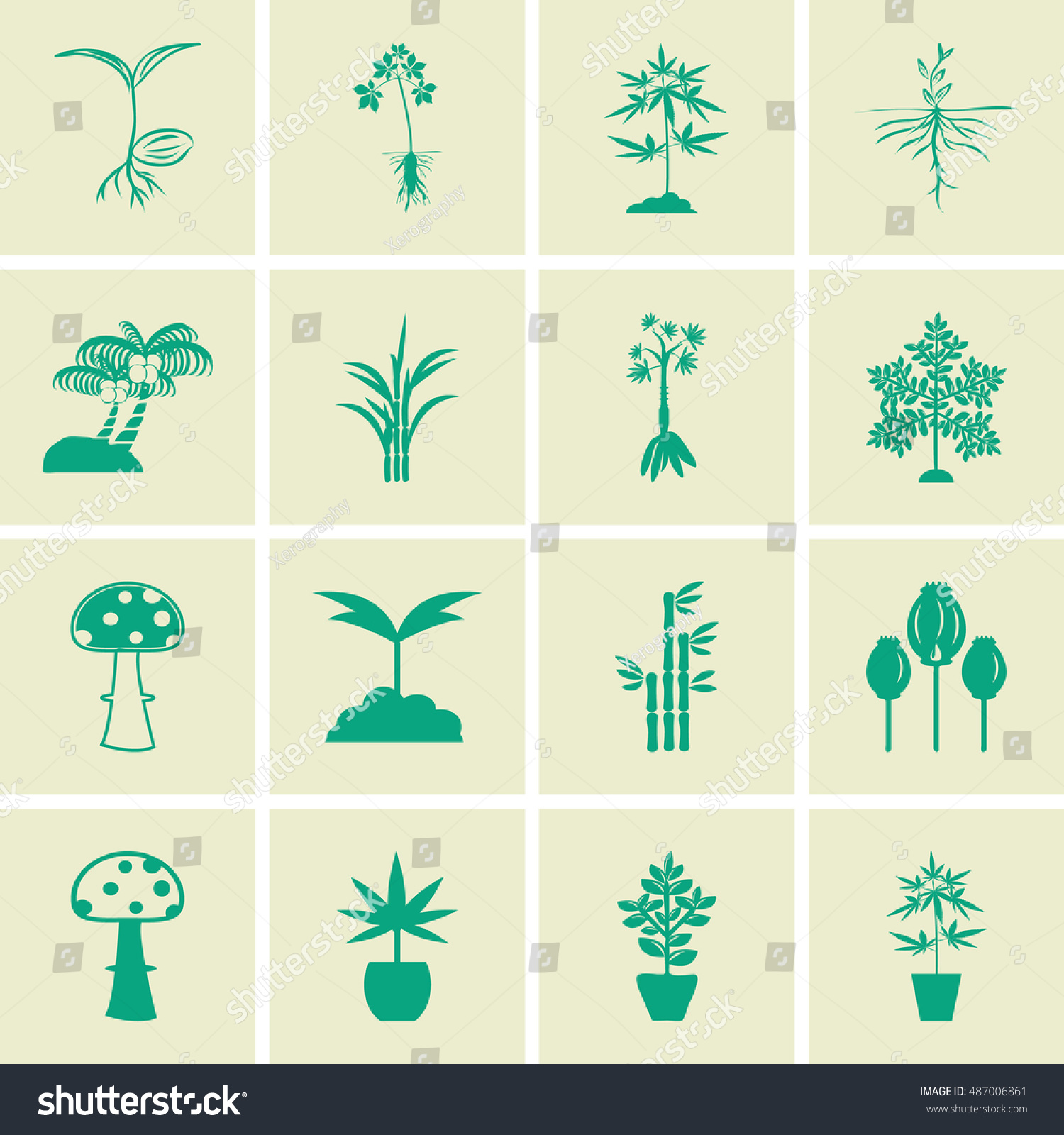 Tree Icons Vector Set Stock Vector 487006861 - Shutterstock