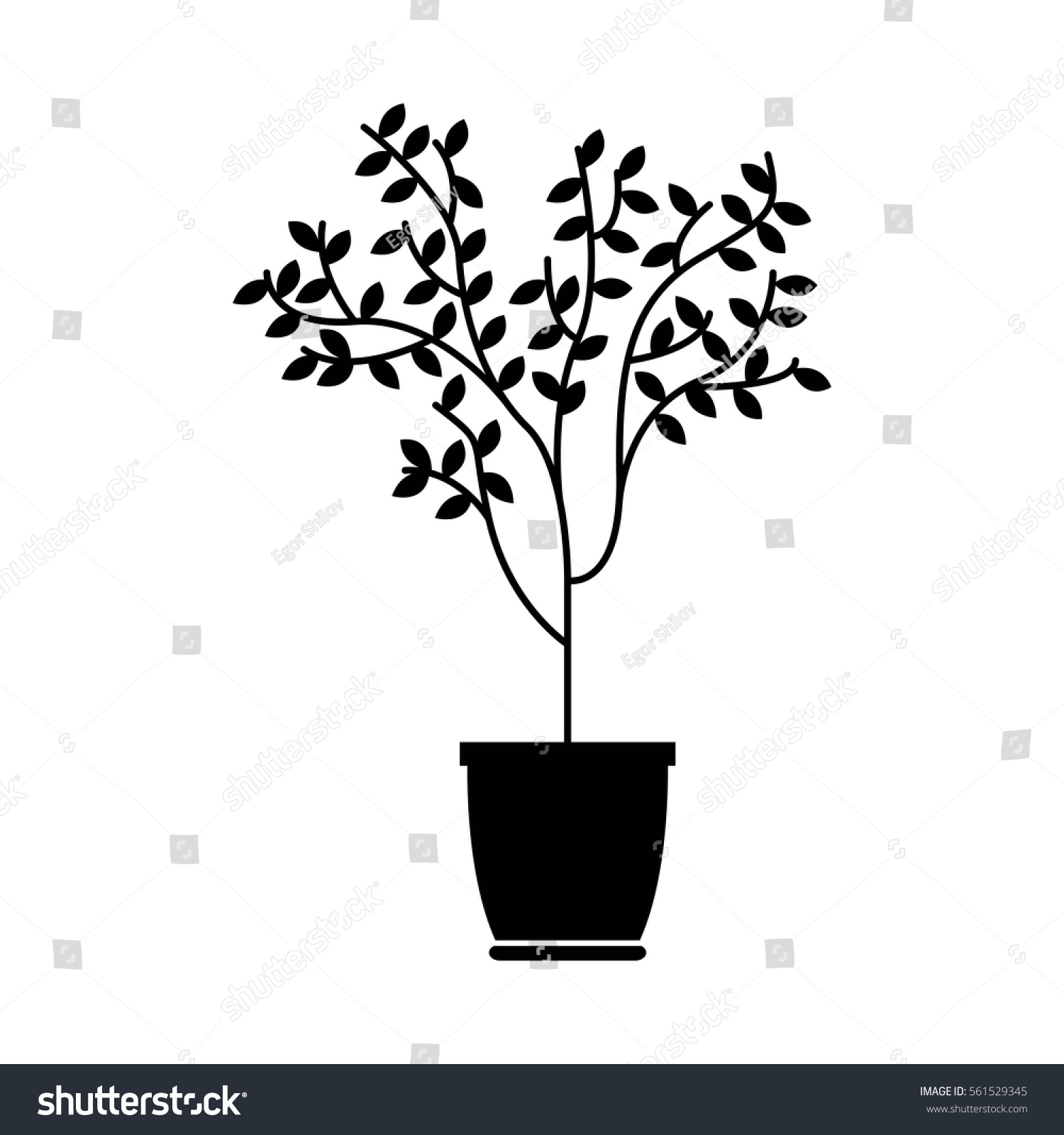 Tree Pot Vector Icon Stock Vector (Royalty Free) 561529345 - Shutterstock