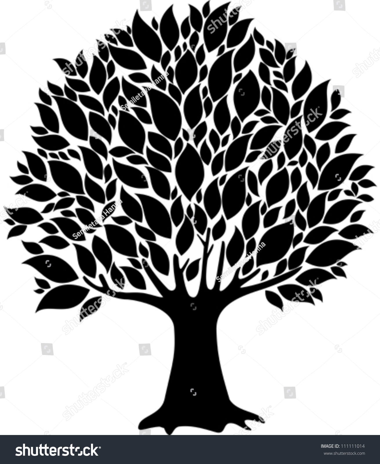 Tree Isolated On White Background Vector Illustration Stock Vector