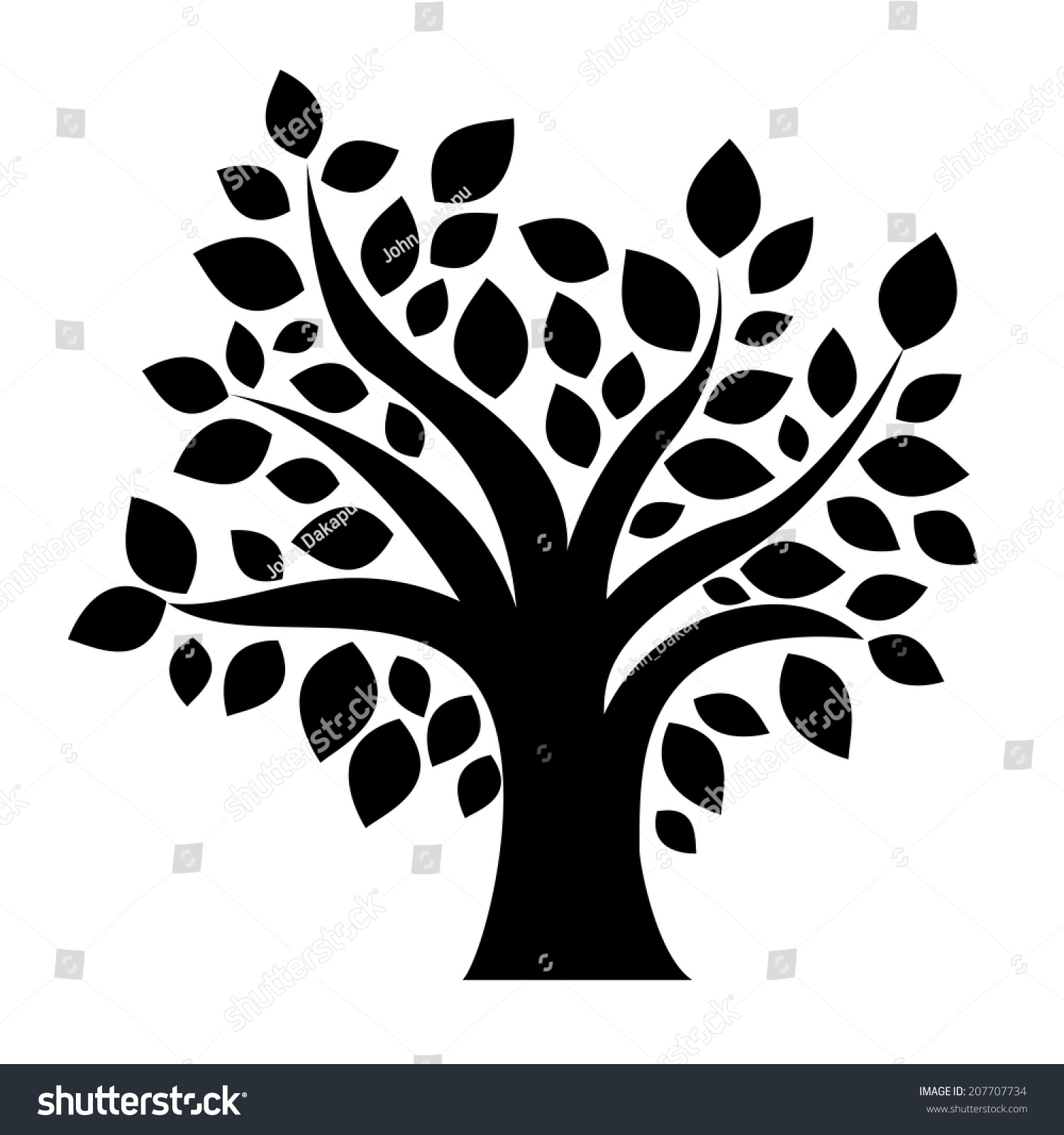 Tree Isolated On White Background Vector Stock Vector (Royalty Free ...