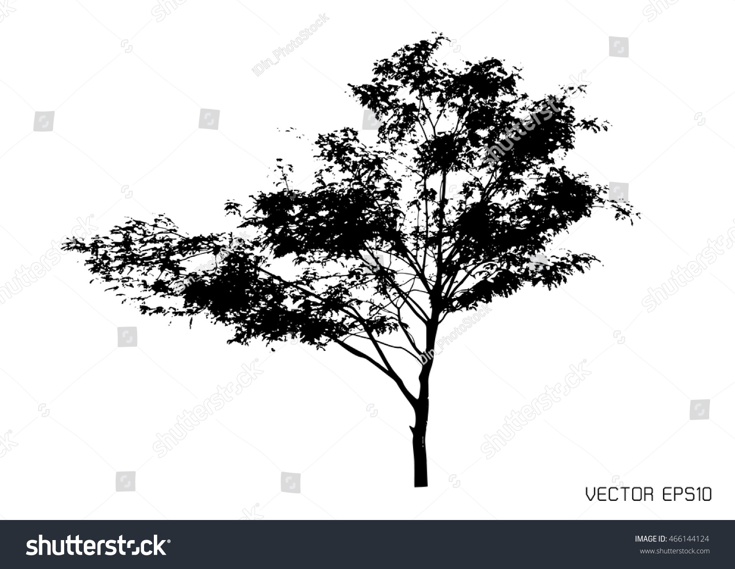 Tree Isolated On White Stockvector 466144124 - Shutterstock