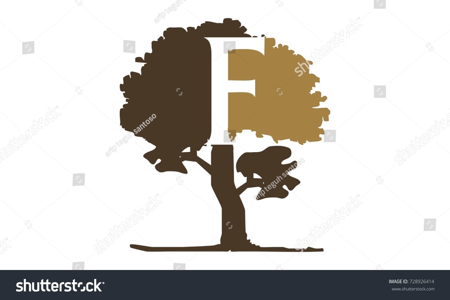 Tree Letter F Stock Vector (Royalty Free) 728926414 | Shutterstock