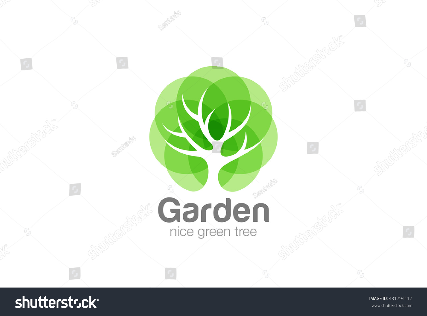 Tree Logo Abstract Design Vector Template Stock Vector 431794117 Shutterstock Green Tree Vector Logo Design Garden Concept Eco Icon Stock Vector Illustration Of Concept