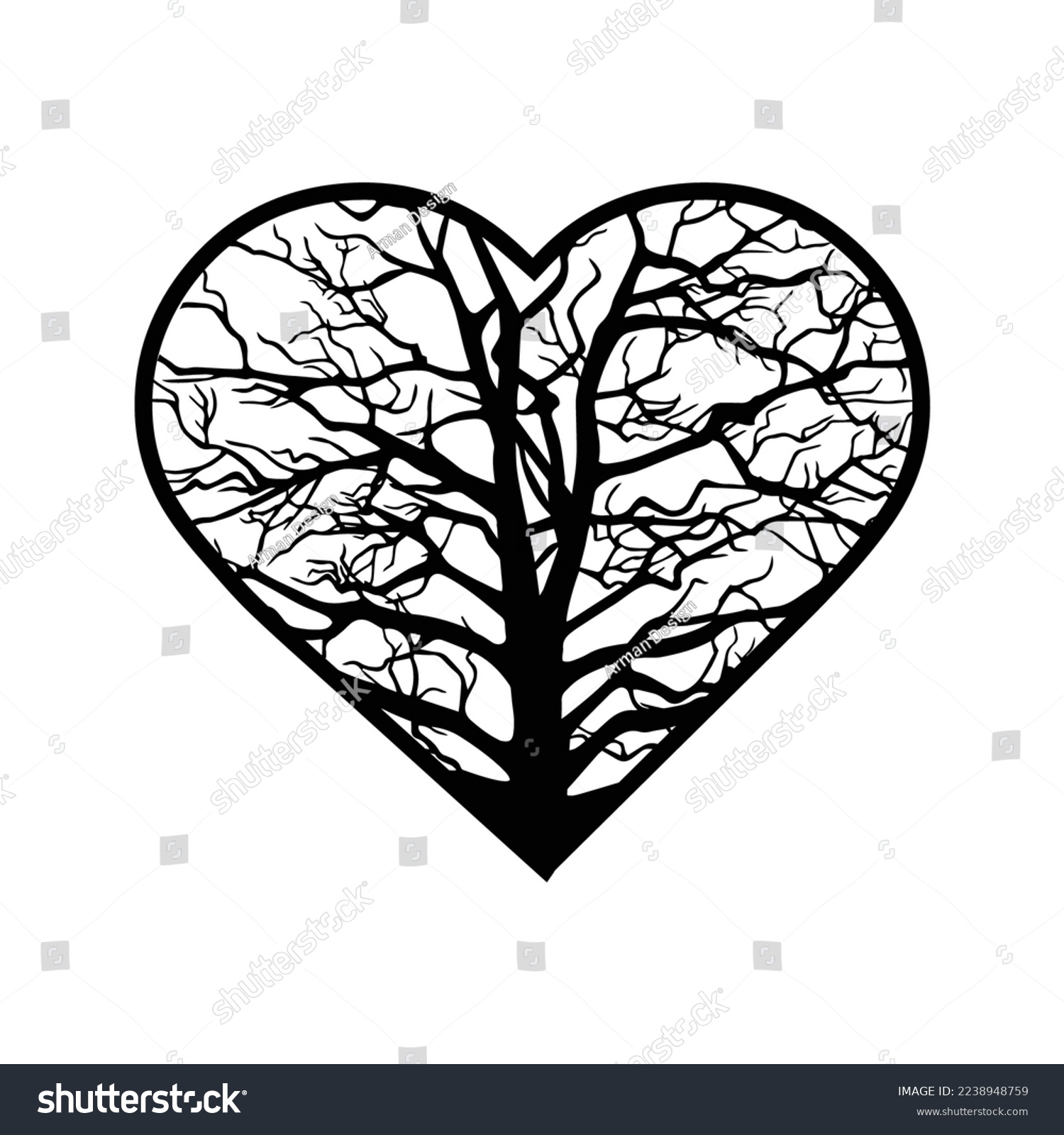 SVG of Tree of Heart Wall Interior Crafts Decor Design svg