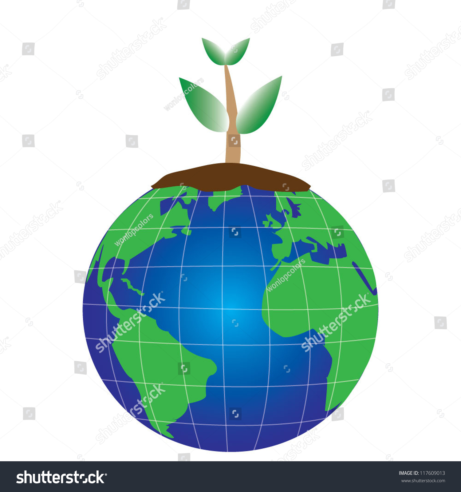 Tree On Earth Vector Stock Vector (Royalty Free) 117609013 | Shutterstock