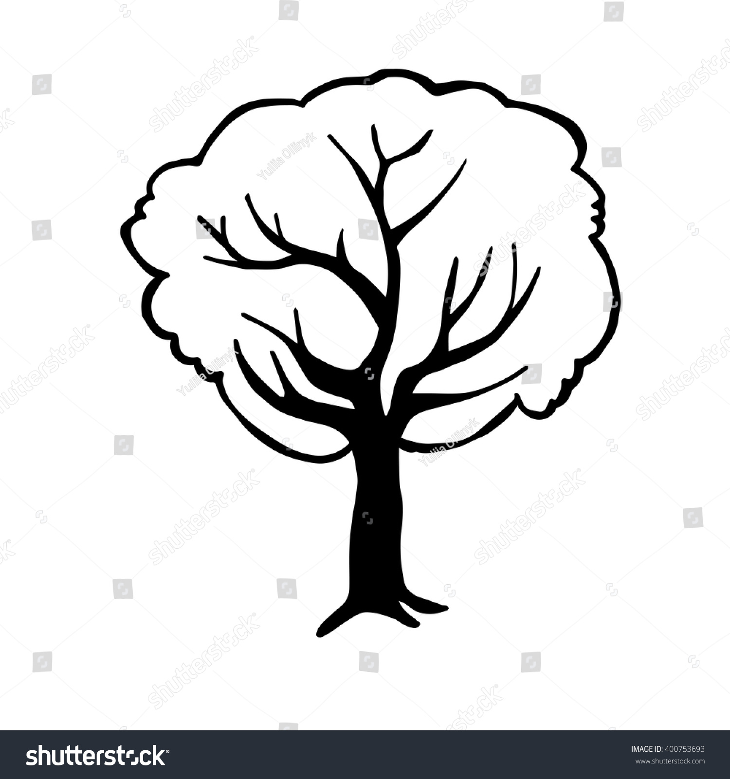 Tree Outline Vector Stock Vector (Royalty Free) 400753693 - Shutterstock
