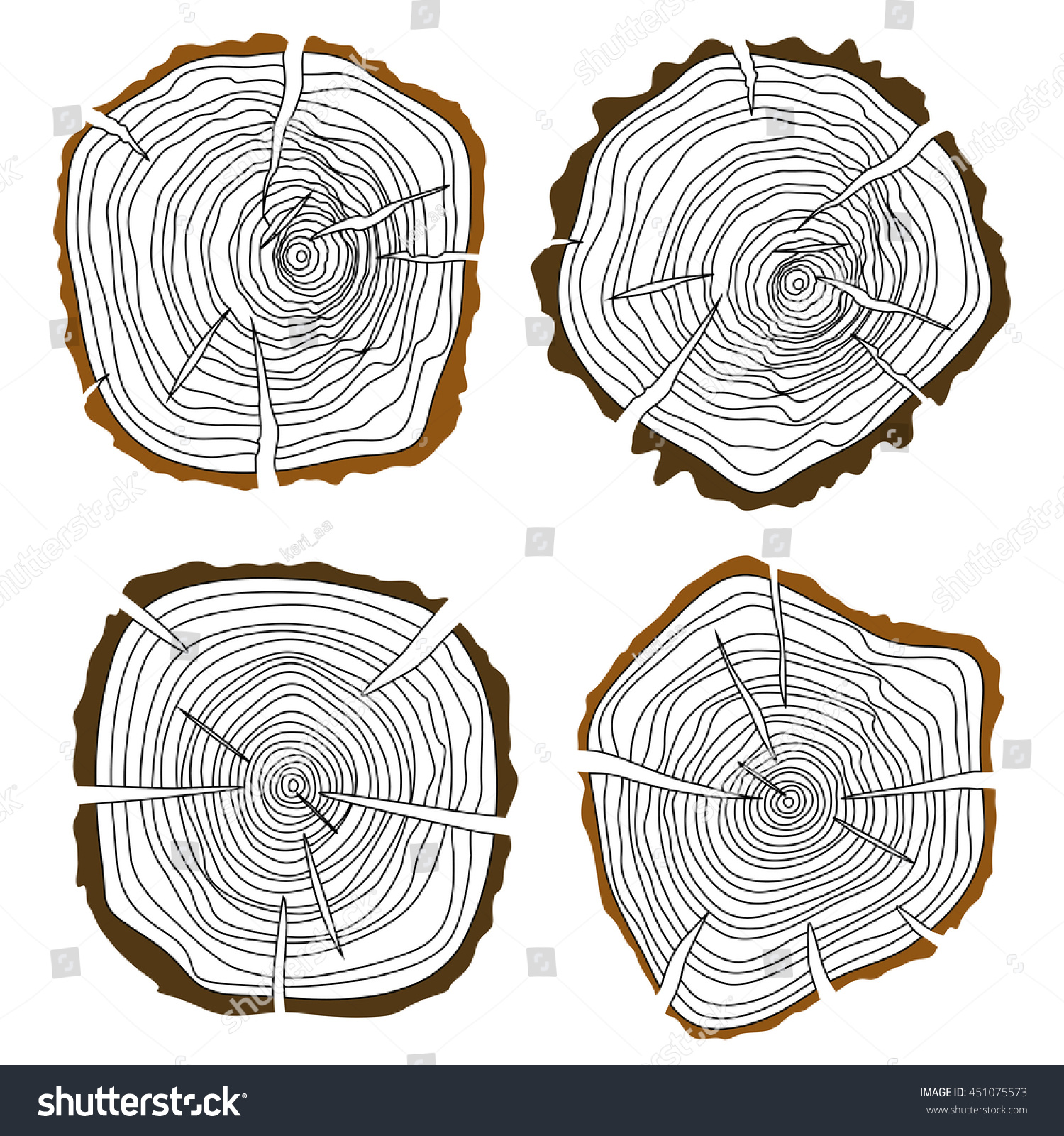 Tree Rings Illustration Vector Illustration Stock Vector (Royalty Free