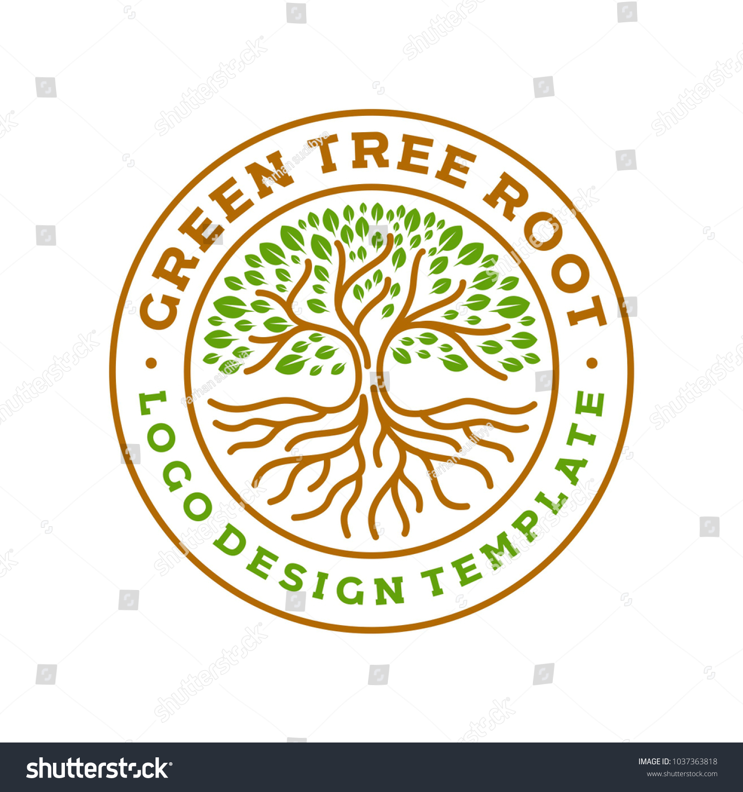 Tree Roots Circle Logo Badge Modern Stock Vector (Royalty Free ...