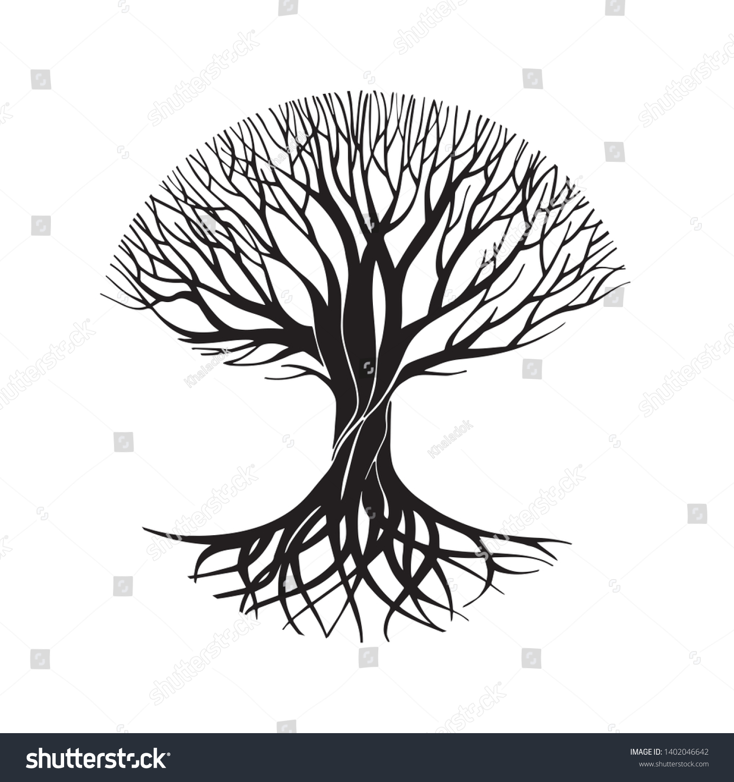 Tree Silhouette Circle Symbol Sign Logo Stock Vector (Royalty Free ...