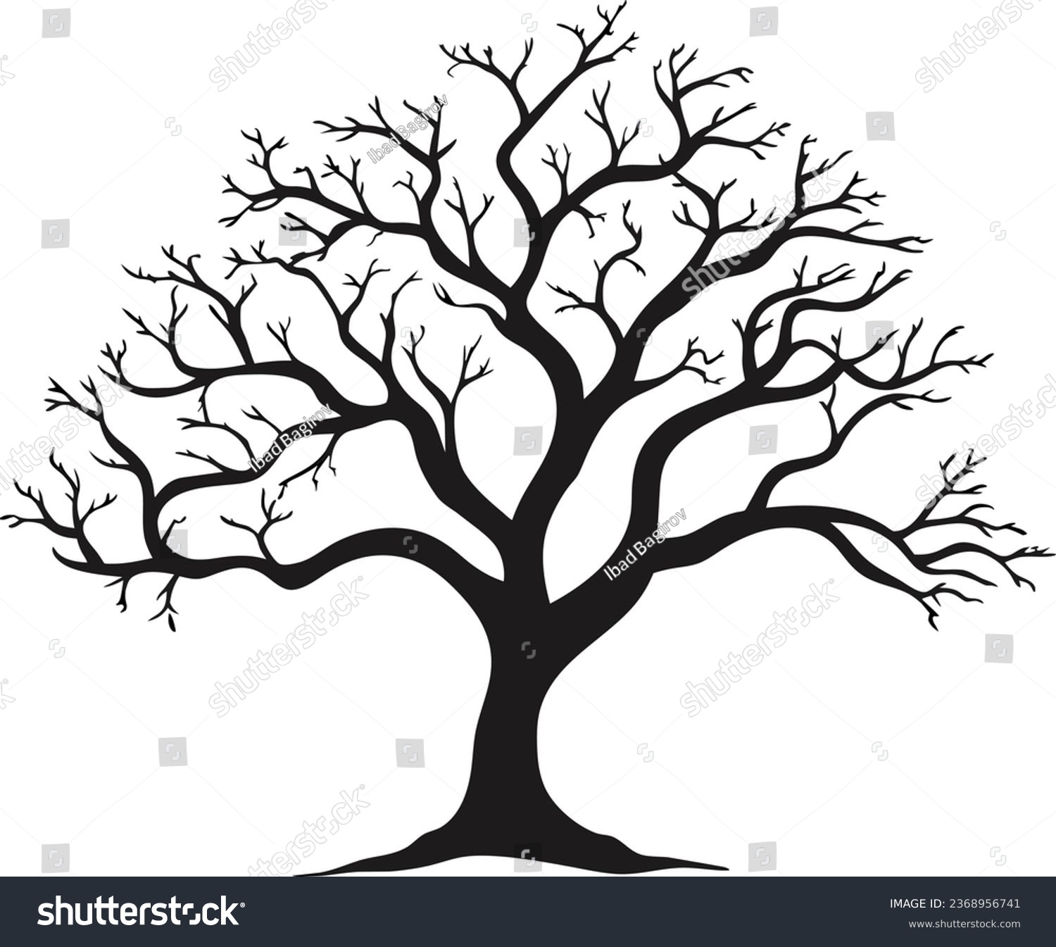 recommend clip art: Tree silhouette icon. Flat vector illustration in black on white background. EPS 10