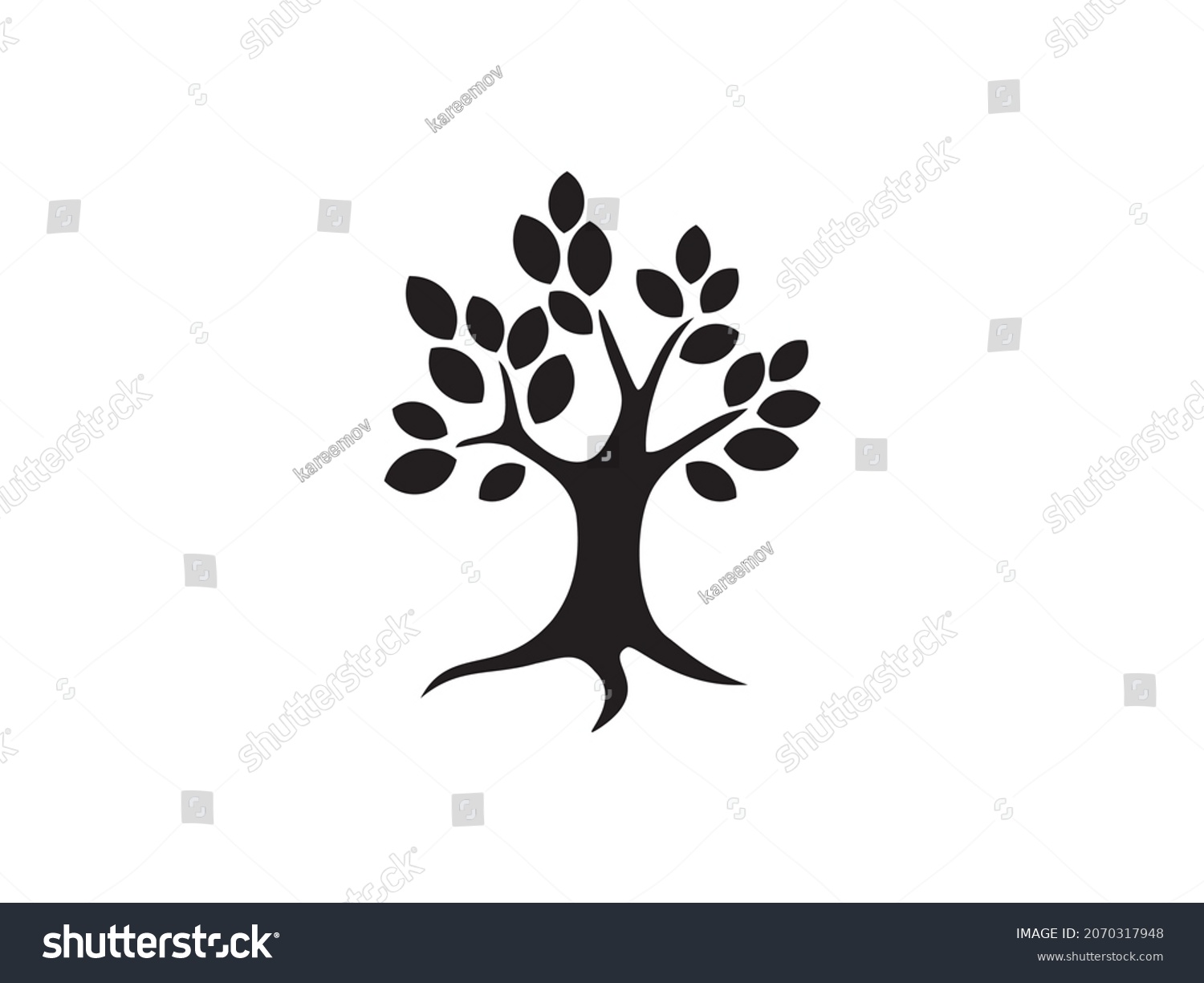 Tree Silhouette Simple Tree Icon Design Stock Vector (Royalty Free ...