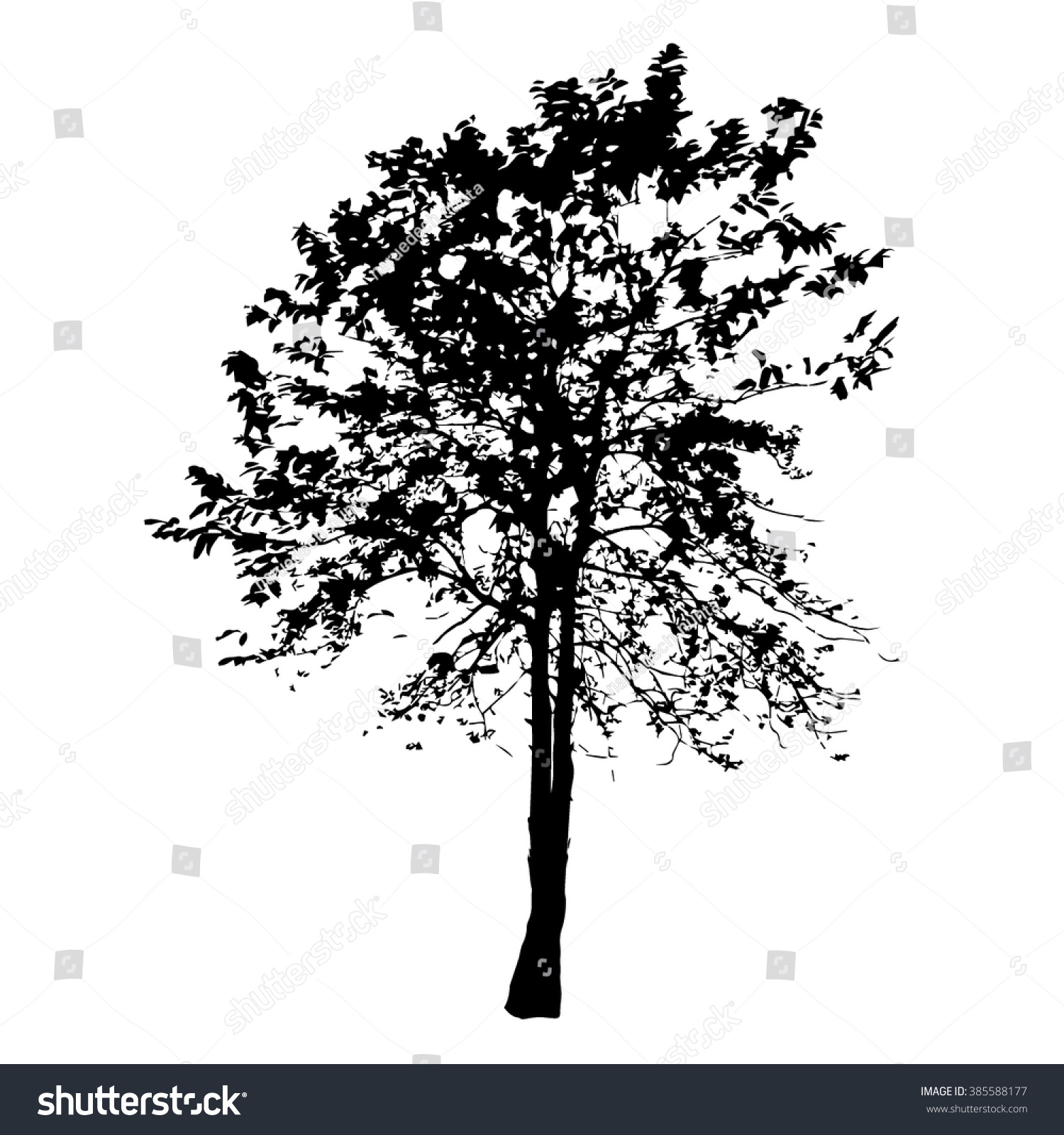 Tree Silhouette Vector Stock Vector 385588177 - Shutterstock