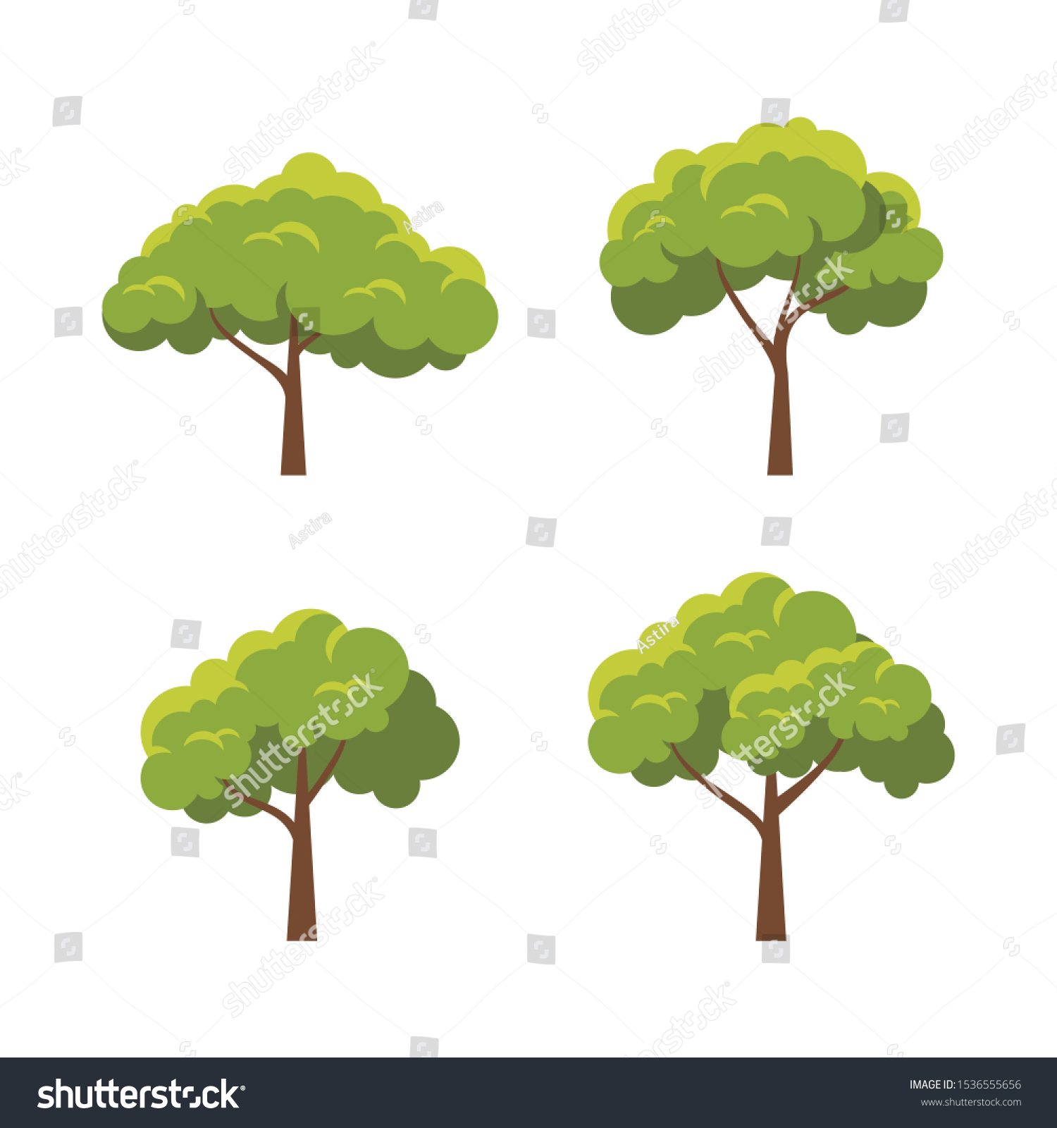 Tree Vector Element Design Set Modern Stock Vector (Royalty Free ...
