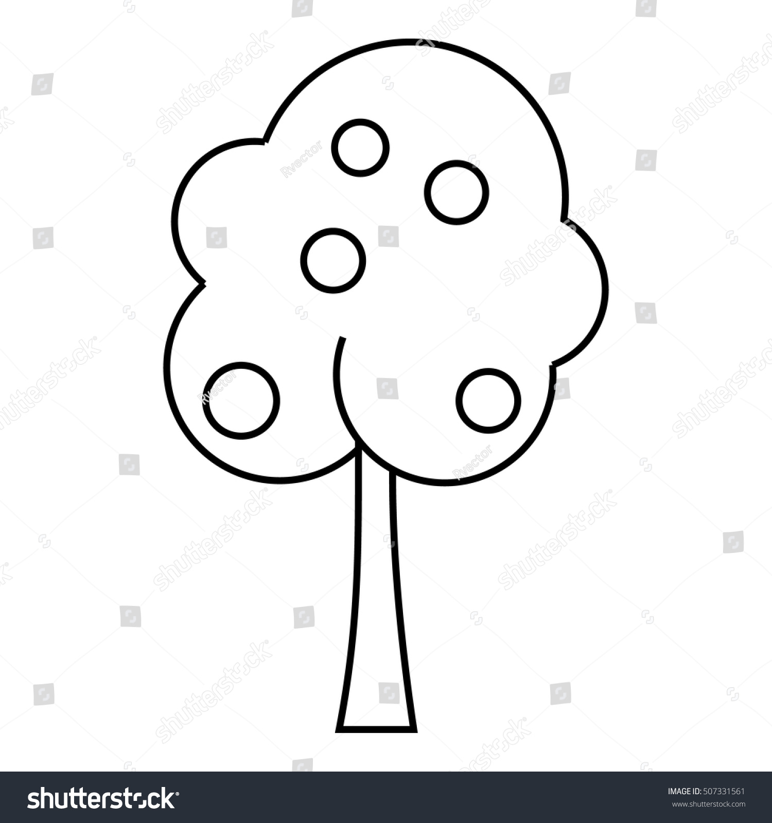 Tree Fruit Icon Outline Illustration Tree Stock Vector (Royalty Free ...