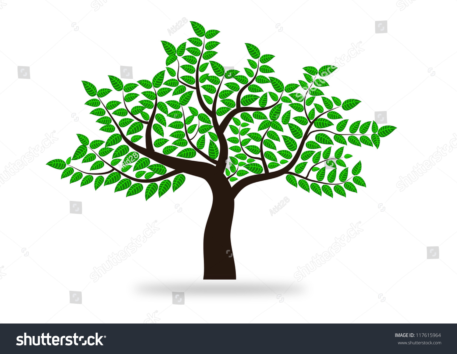 Tree Green Leafage Vector Stock Vector 117615964 - Shutterstock