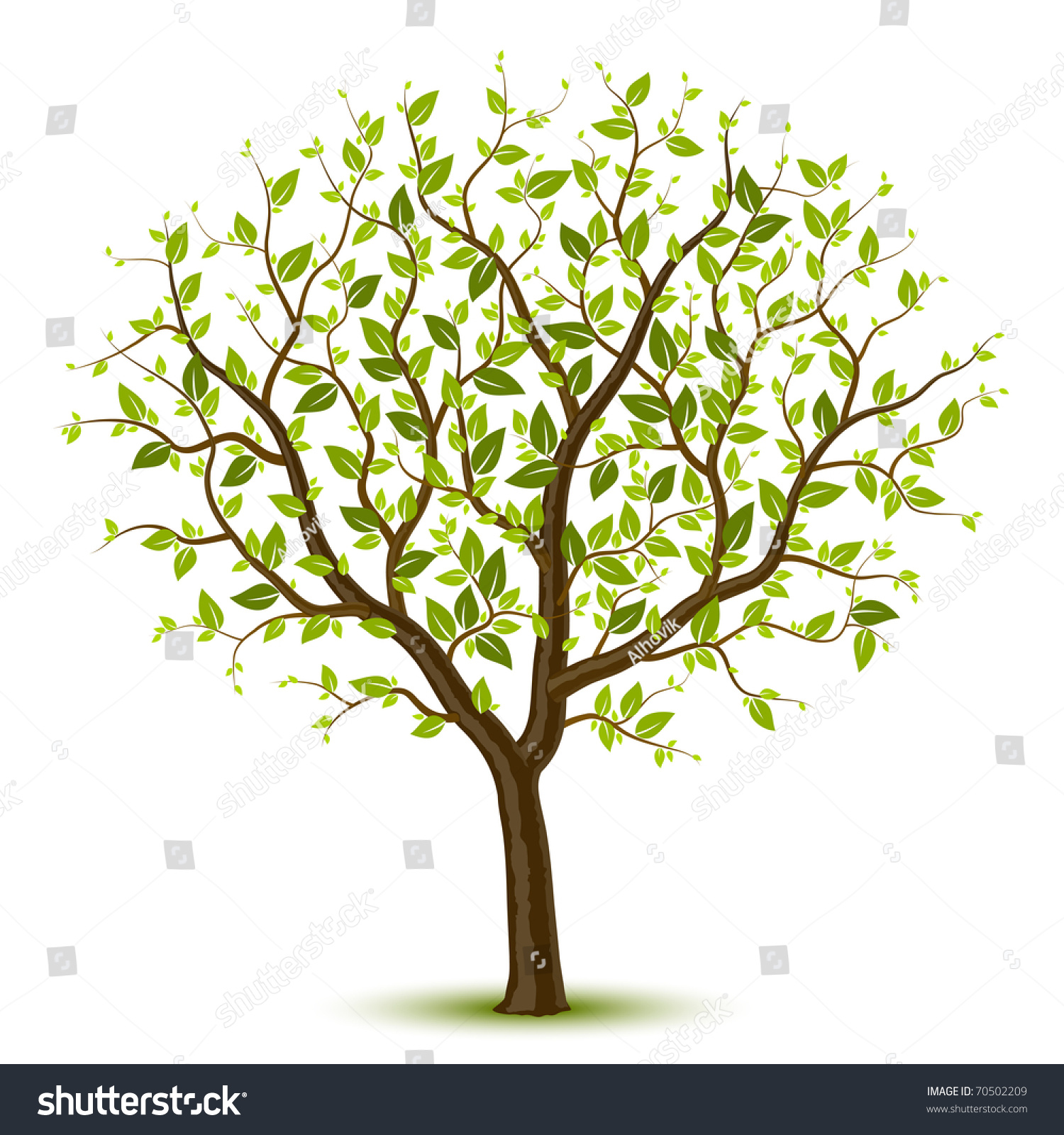 Tree Green Leafage Vector Stock Vector 70502209 - Shutterstock