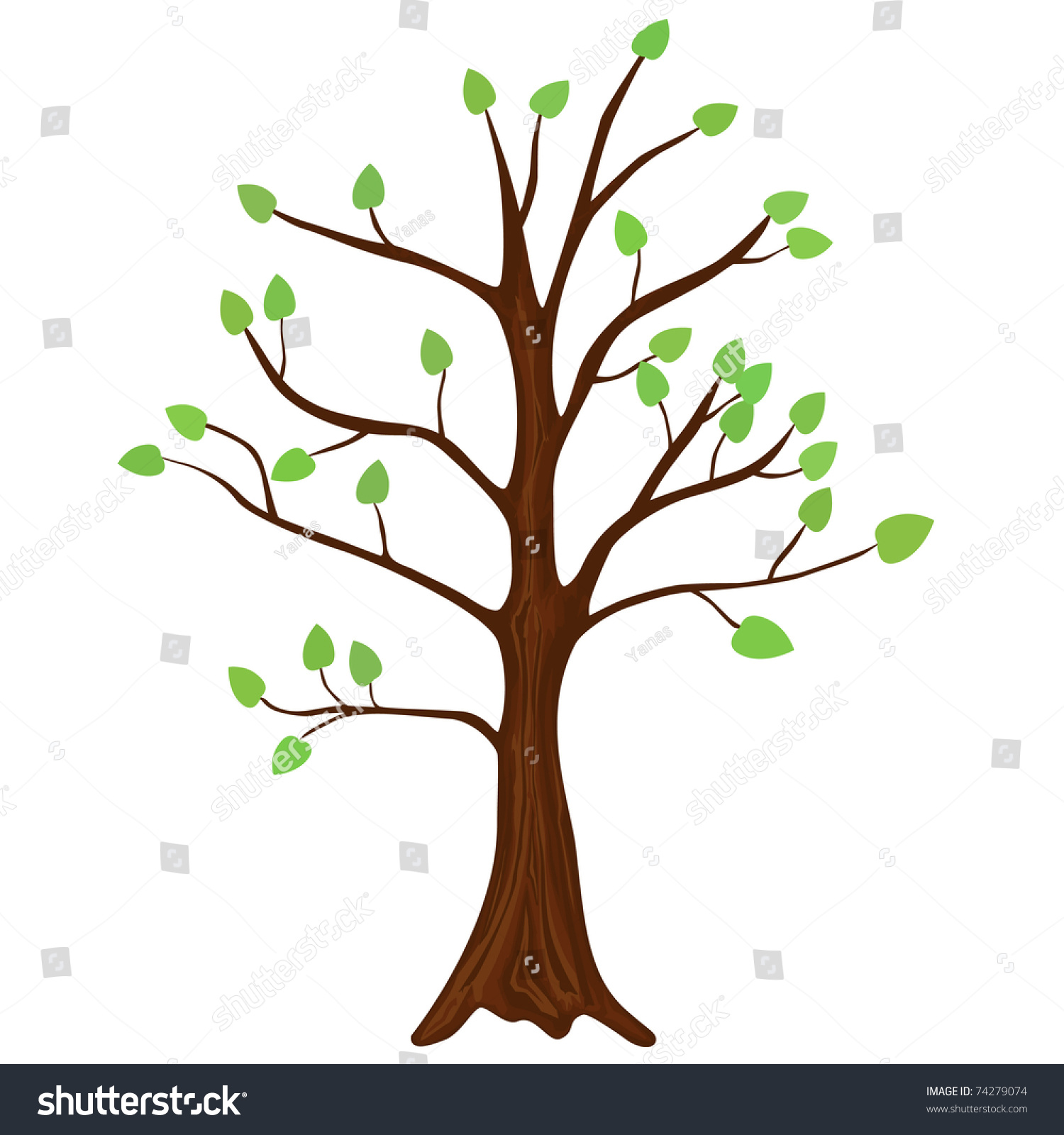 Tree Green Leafage Vector Stock Vector (Royalty Free) 74279074
