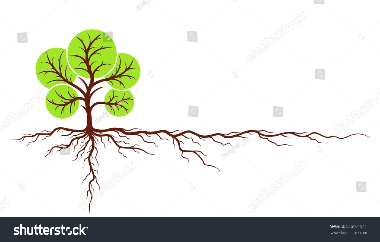Tree Roots Stock Vector 526101541 - Shutterstock